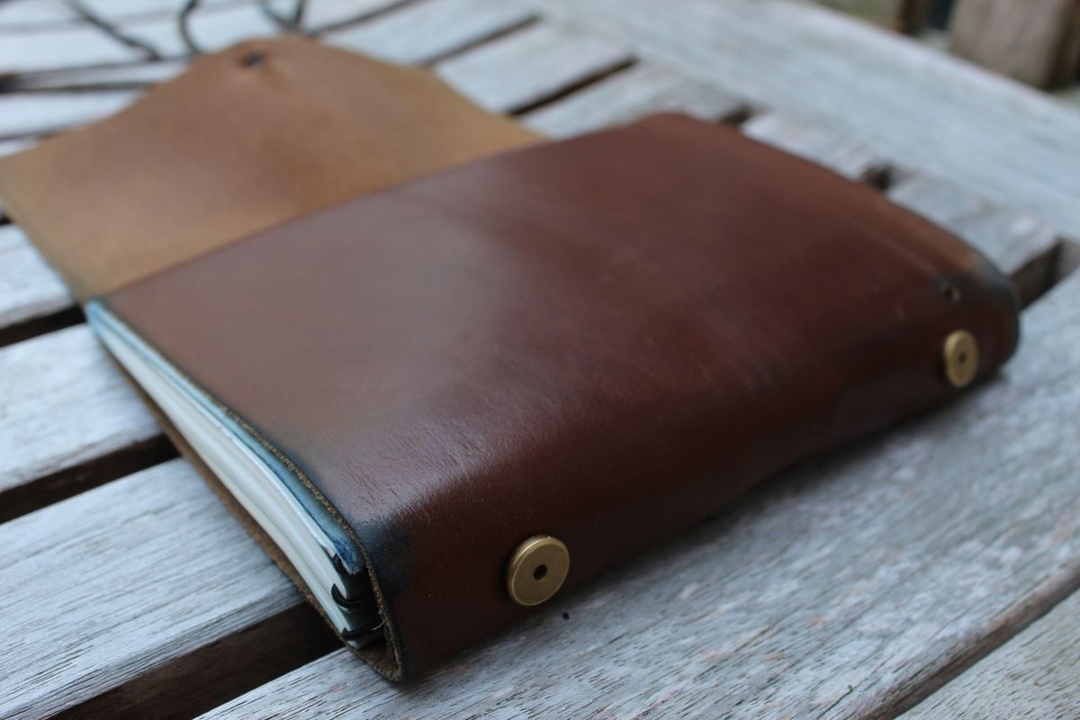 Photo by bars_grover23 on April 4, 2026 of the Self-Made Daily Driver Journal in Seidel Natural Double Shot & Horween Orange Predator.