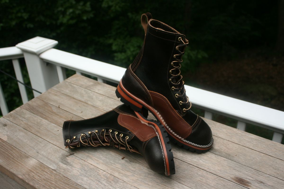 Photo by bars_grover23 on July 18, 2025 of the Nicks x Rose Anvil ND1 in Horween Brown Waxed Flesh & Seidel 1964 Brown.