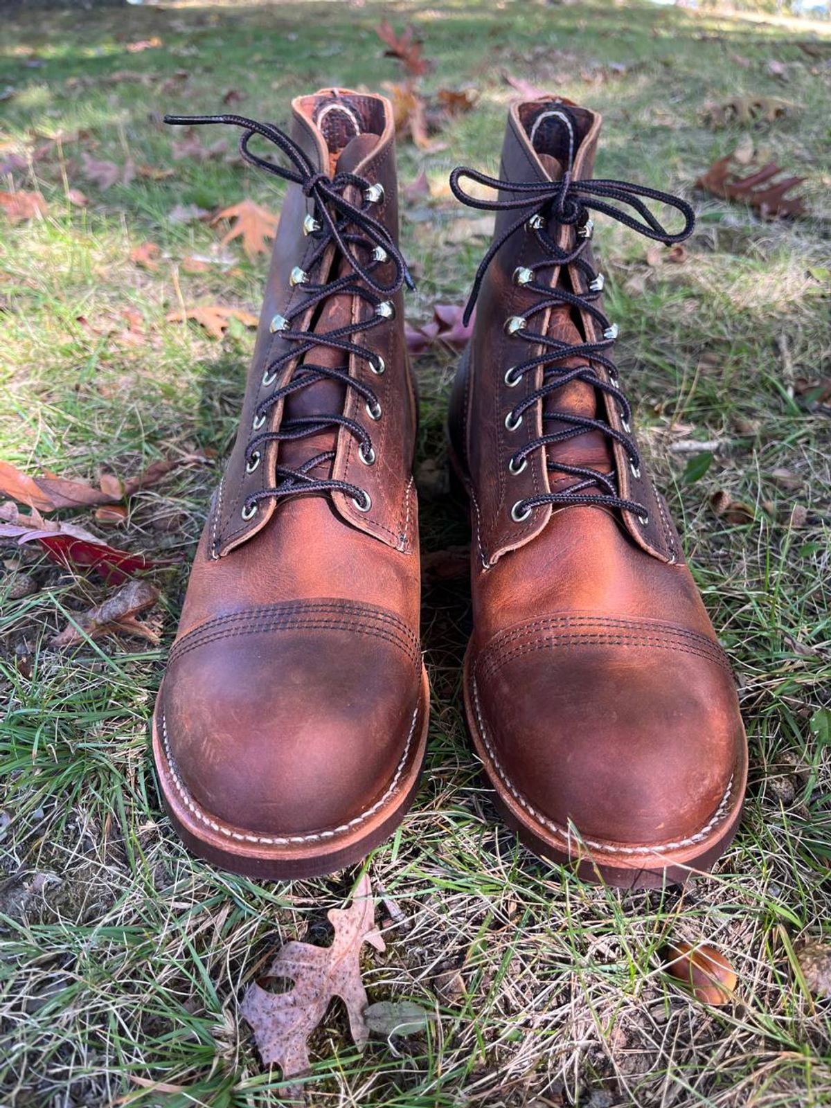 Photo by bars_grover23 on October 2, 2023 of the Red Wing Iron Ranger in S.B. Foot Copper Rough and Tough.