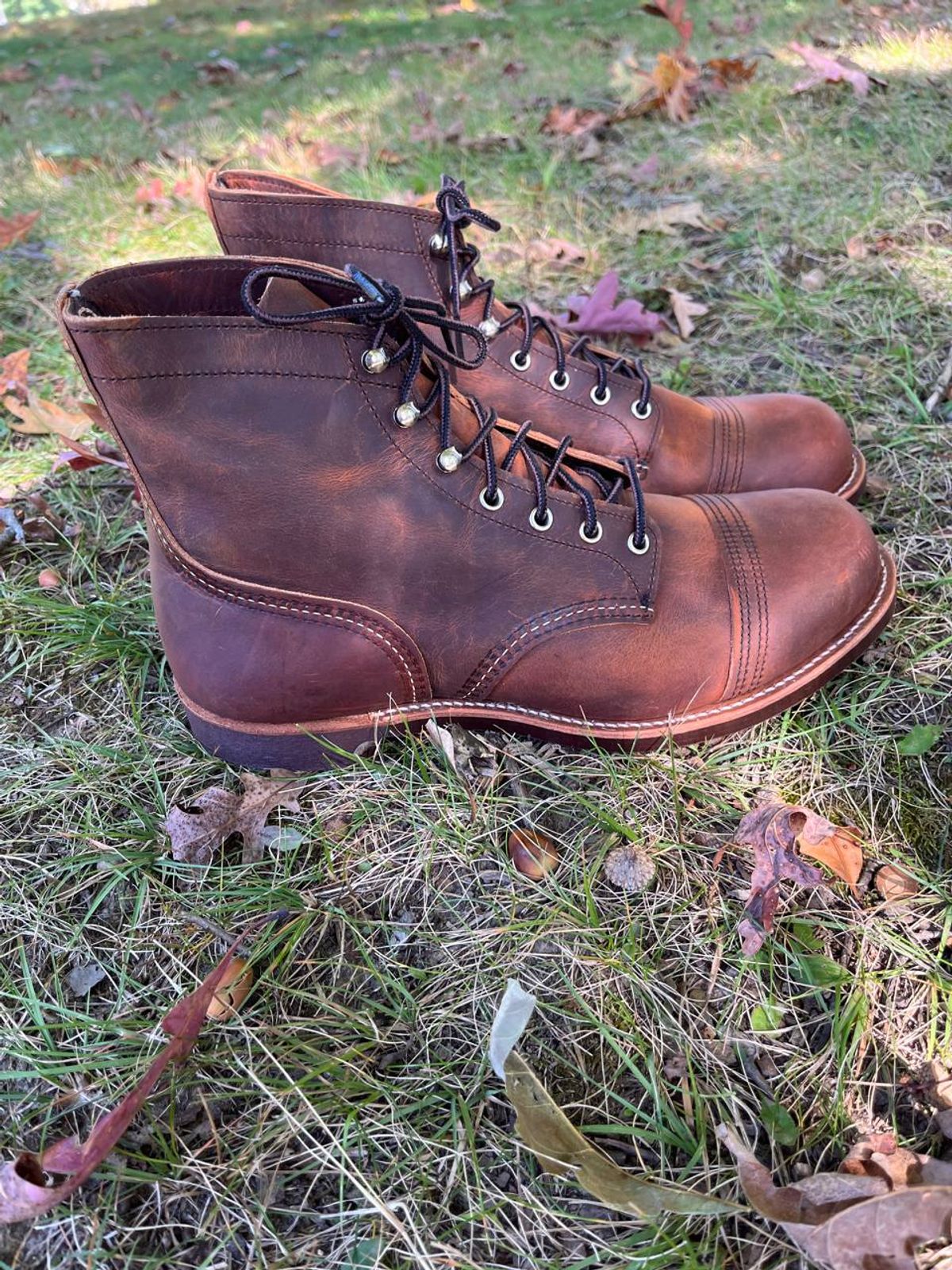 Photo by bars_grover23 on October 2, 2023 of the Red Wing Iron Ranger in S.B. Foot Copper Rough and Tough.