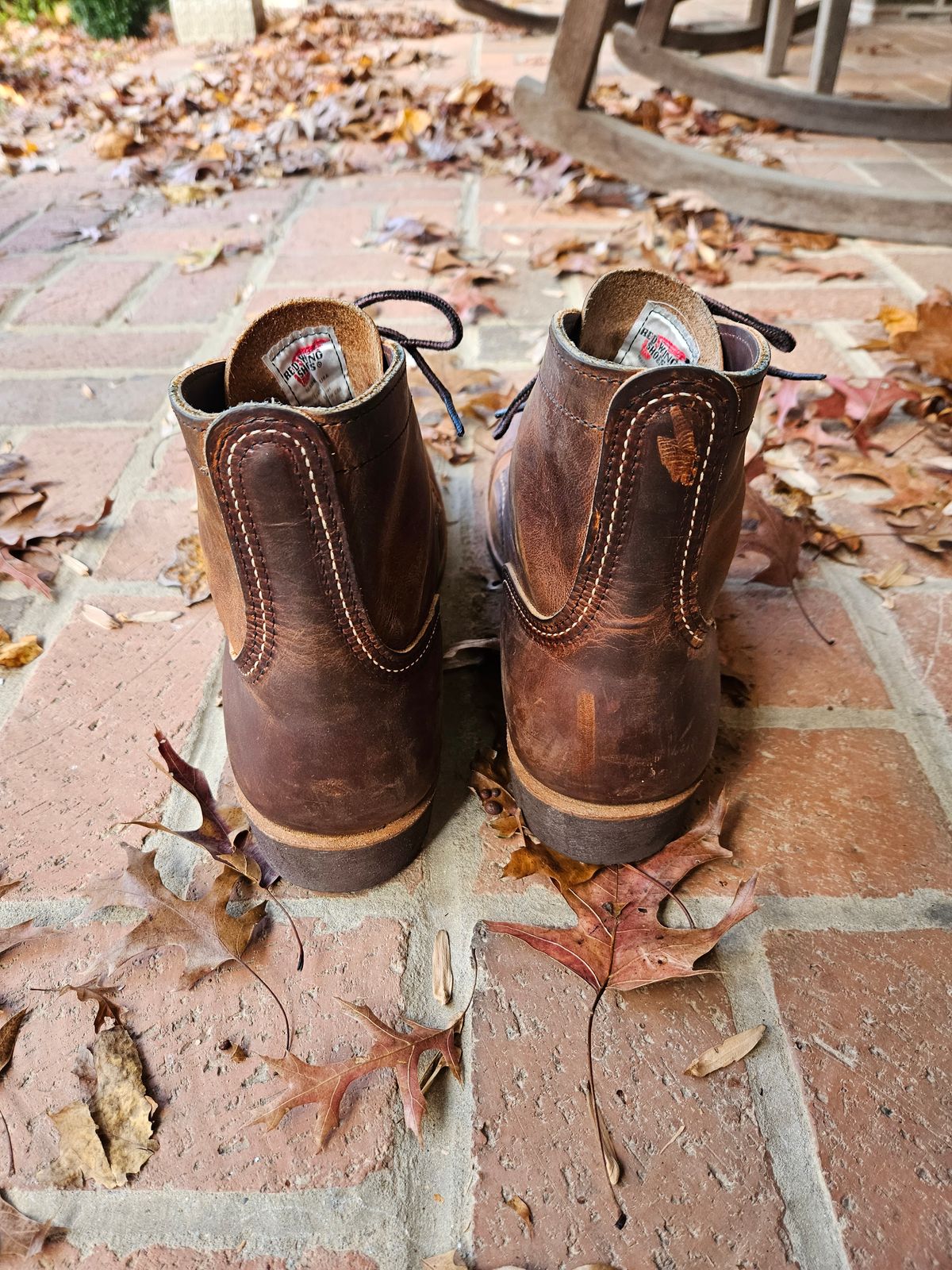 Photo by bars_grover23 on November 4, 2023 of the Red Wing Iron Ranger in S.B. Foot Copper Rough and Tough.