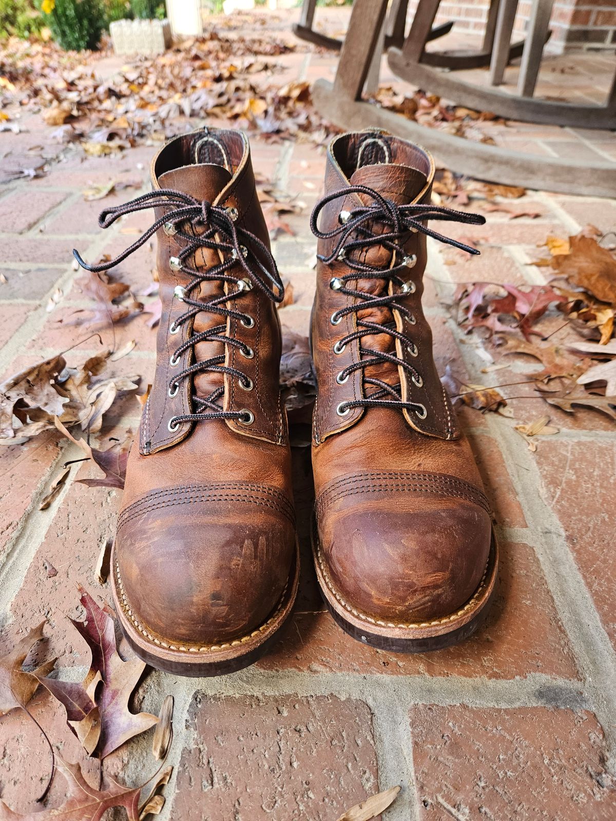 Photo by bars_grover23 on November 4, 2023 of the Red Wing Iron Ranger in S.B. Foot Copper Rough and Tough.