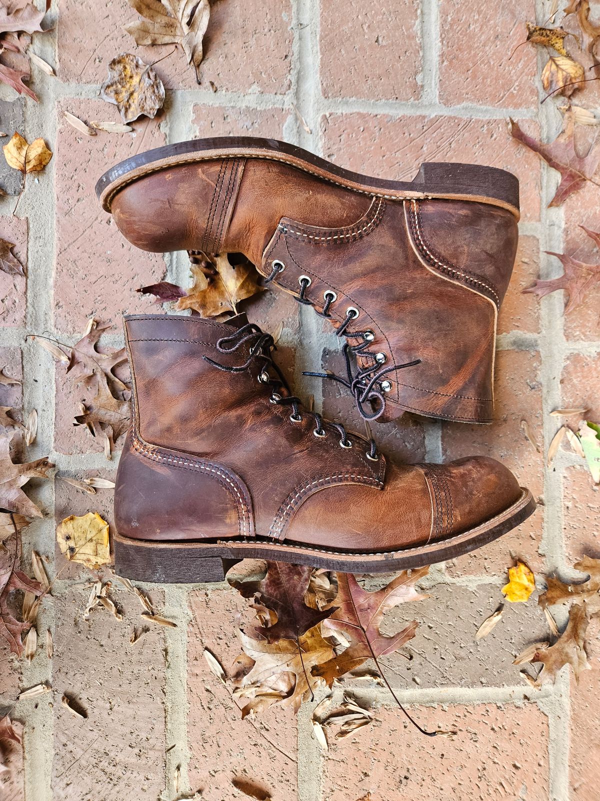 Photo by bars_grover23 on November 4, 2023 of the Red Wing Iron Ranger in S.B. Foot Copper Rough and Tough.