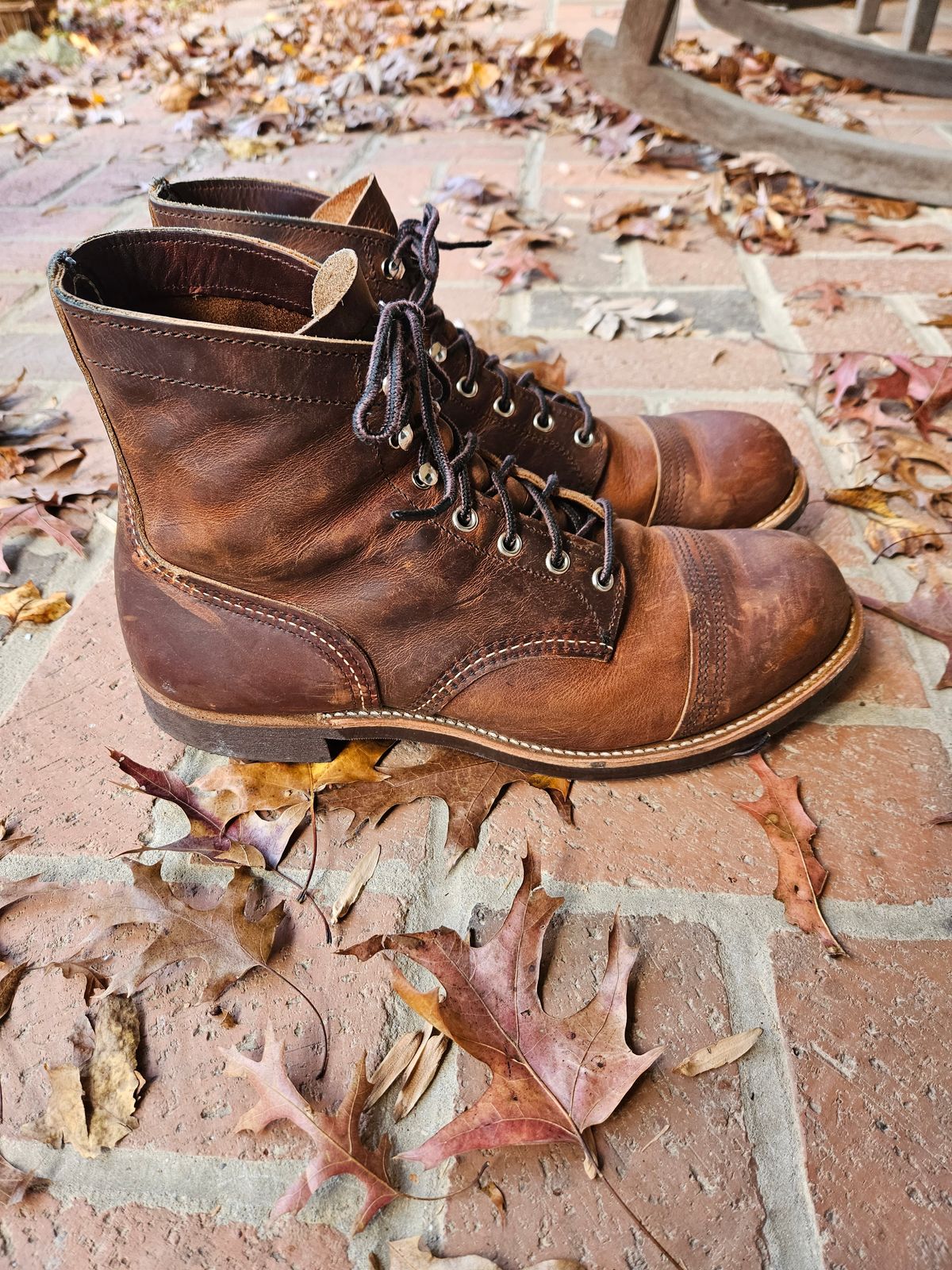 Photo by bars_grover23 on November 4, 2023 of the Red Wing Iron Ranger in S.B. Foot Copper Rough and Tough.