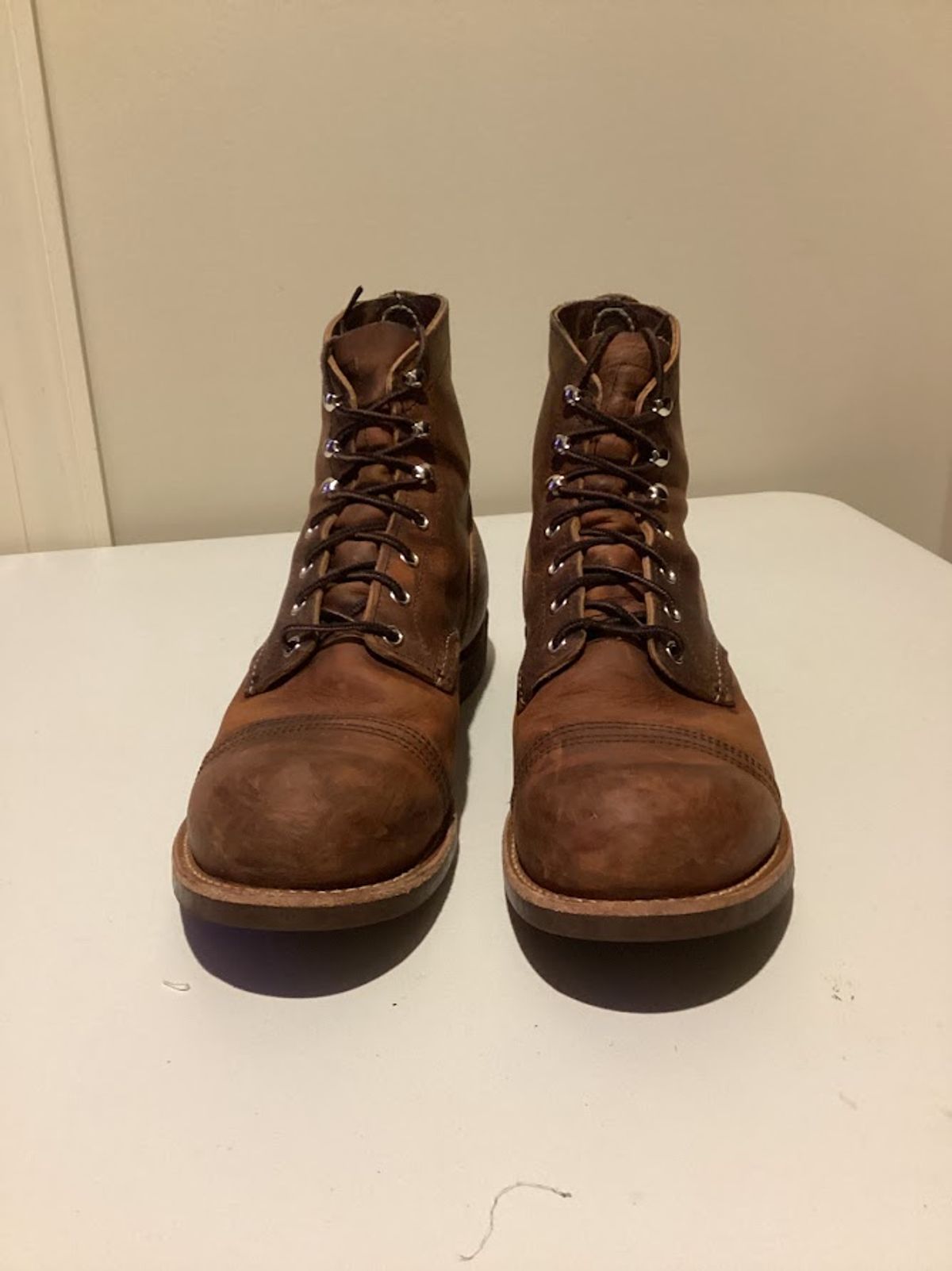 Photo by bars_grover23 on December 6, 2023 of the Red Wing Iron Ranger in S.B. Foot Copper Rough and Tough.