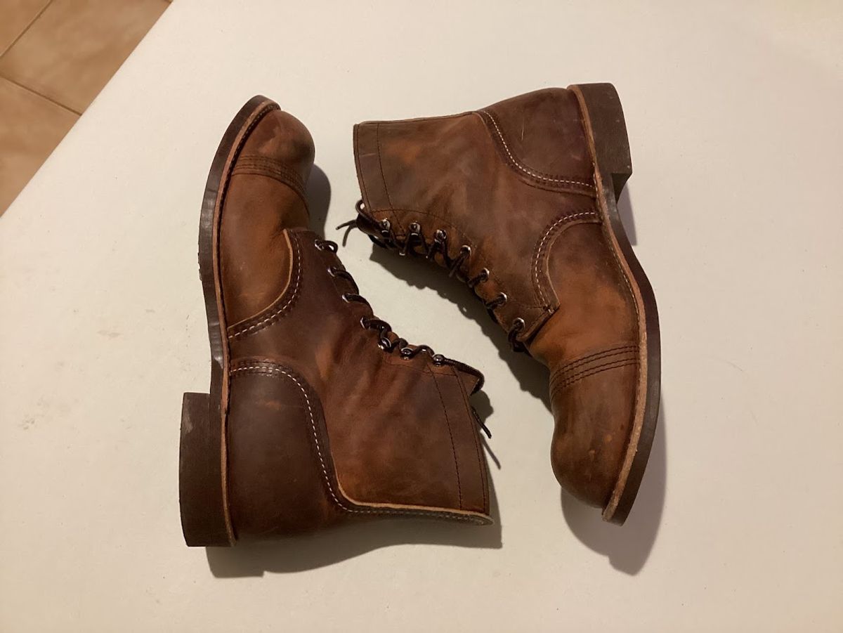 Photo by bars_grover23 on December 6, 2023 of the Red Wing Iron Ranger in S.B. Foot Copper Rough and Tough.