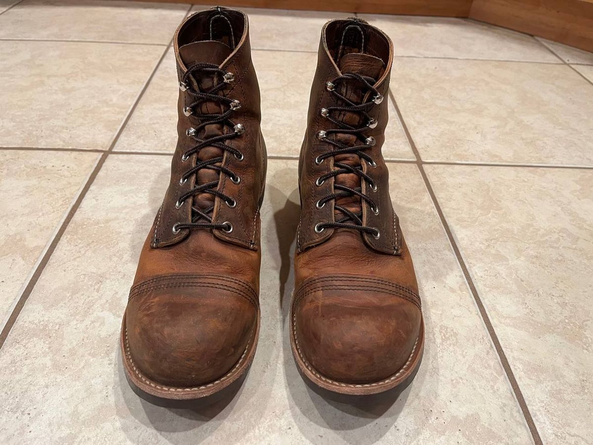 Photo by bars_grover23 on January 6, 2024 of the Red Wing Iron Ranger in S.B. Foot Copper Rough and Tough.