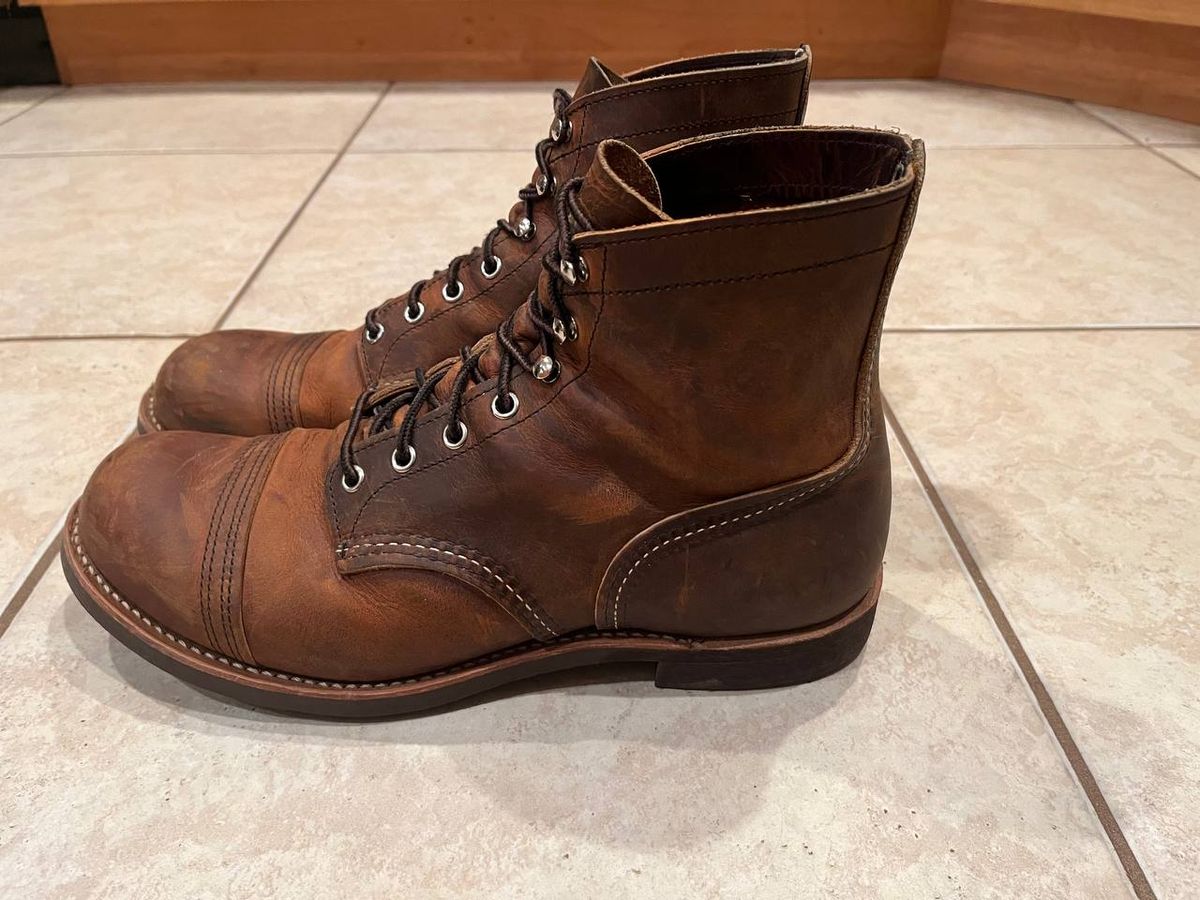 Photo by bars_grover23 on January 6, 2024 of the Red Wing Iron Ranger in S.B. Foot Copper Rough and Tough.