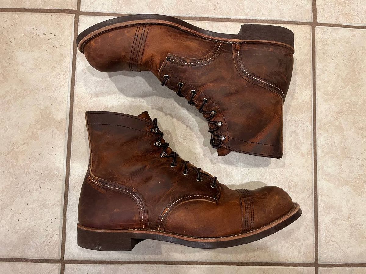 Photo by bars_grover23 on January 6, 2024 of the Red Wing Iron Ranger in S.B. Foot Copper Rough and Tough.