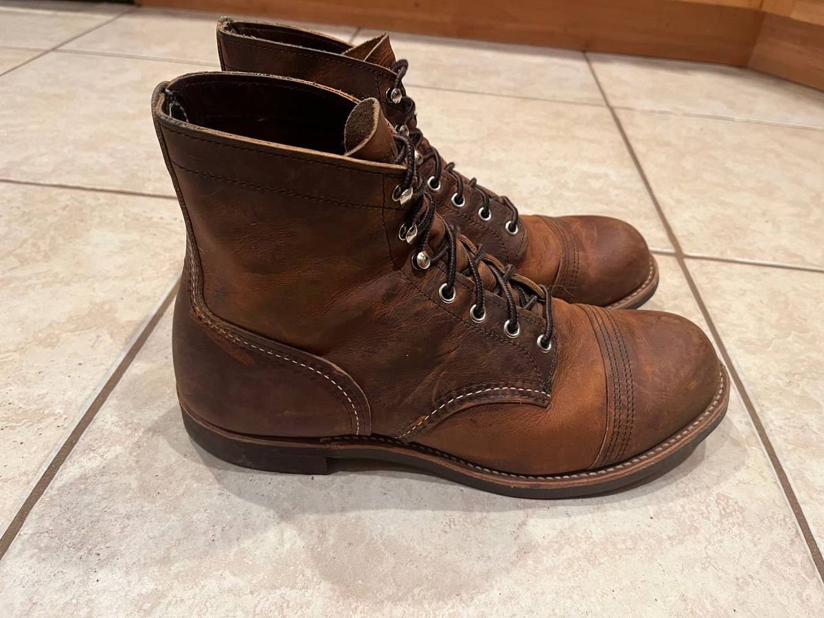 Photo by bars_grover23 on January 6, 2024 of the Red Wing Iron Ranger in S.B. Foot Copper Rough and Tough.