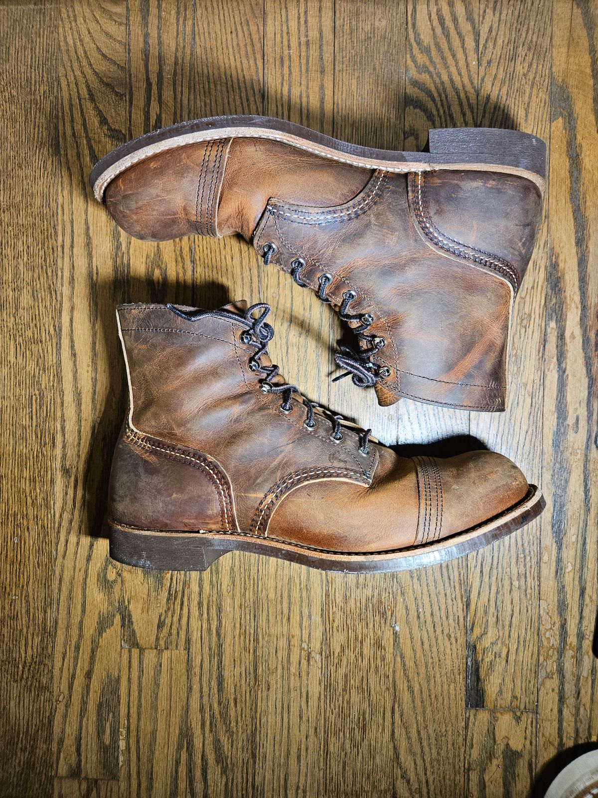 Photo by bars_grover23 on February 6, 2024 of the Red Wing Iron Ranger in S.B. Foot Copper Rough and Tough.