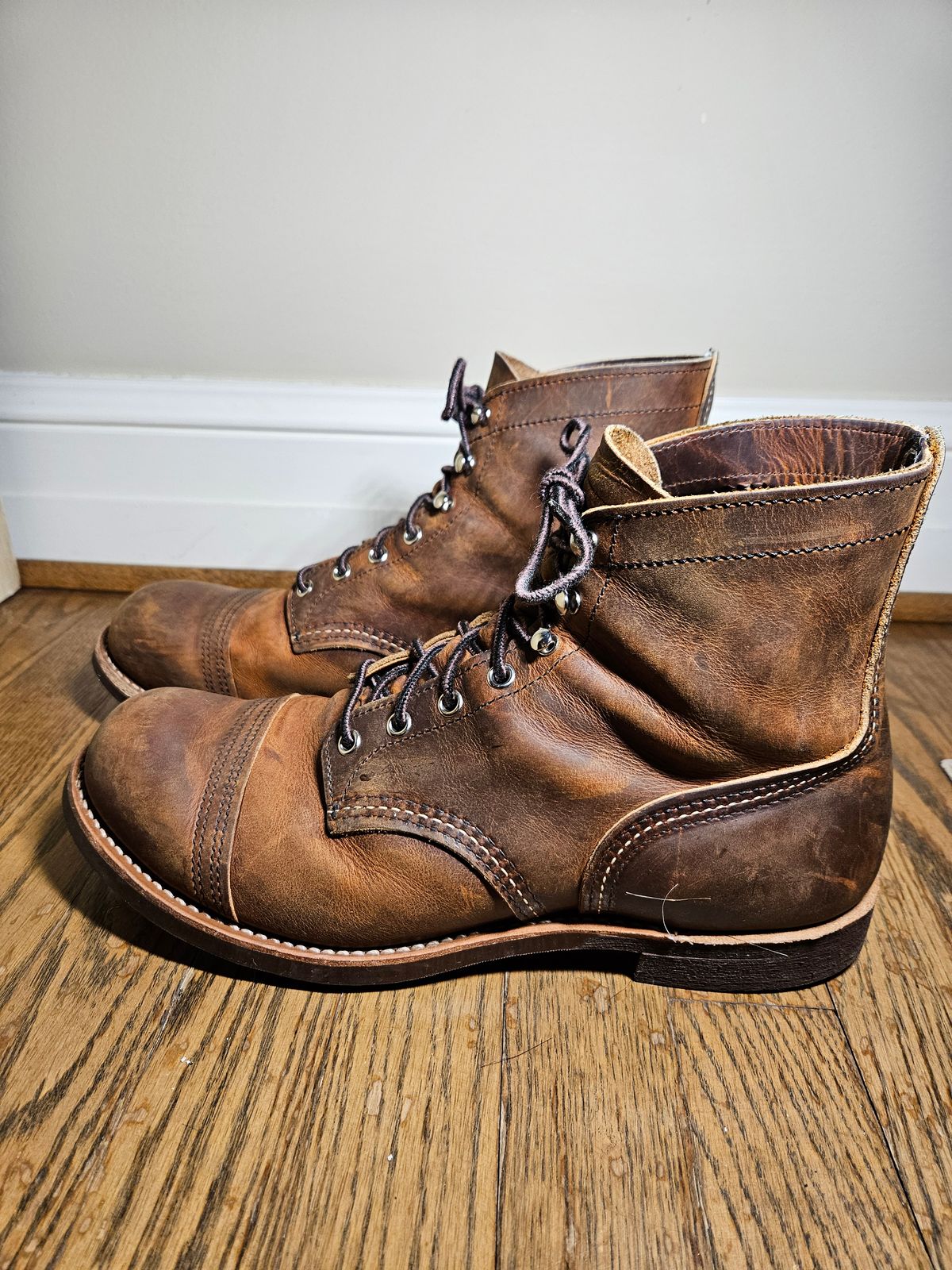 Photo by bars_grover23 on February 6, 2024 of the Red Wing Iron Ranger in S.B. Foot Copper Rough and Tough.