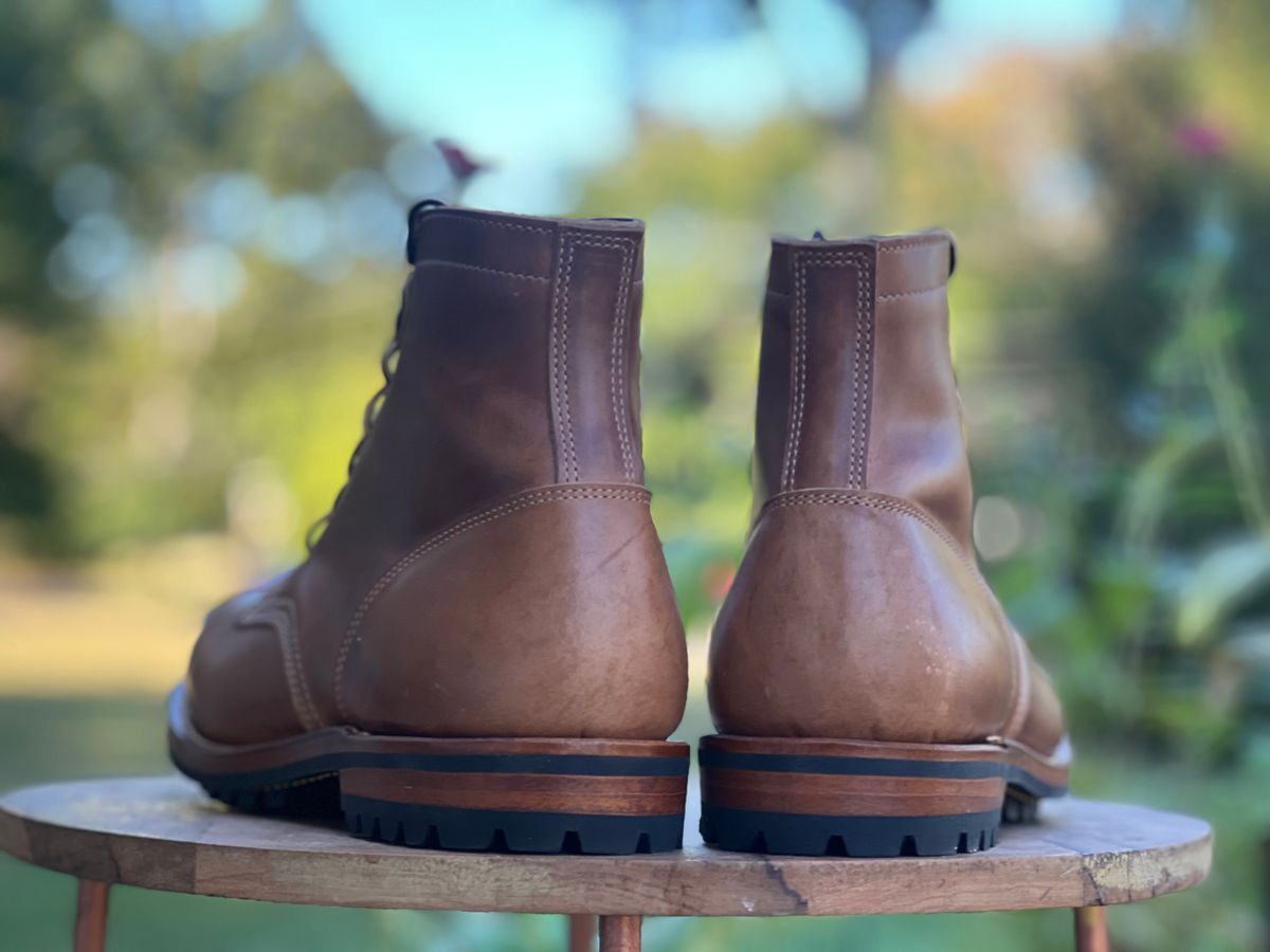 Photo by dandandan on October 4, 2025 of the Truman Plain Toe Boot in Sesame Doubleshot.