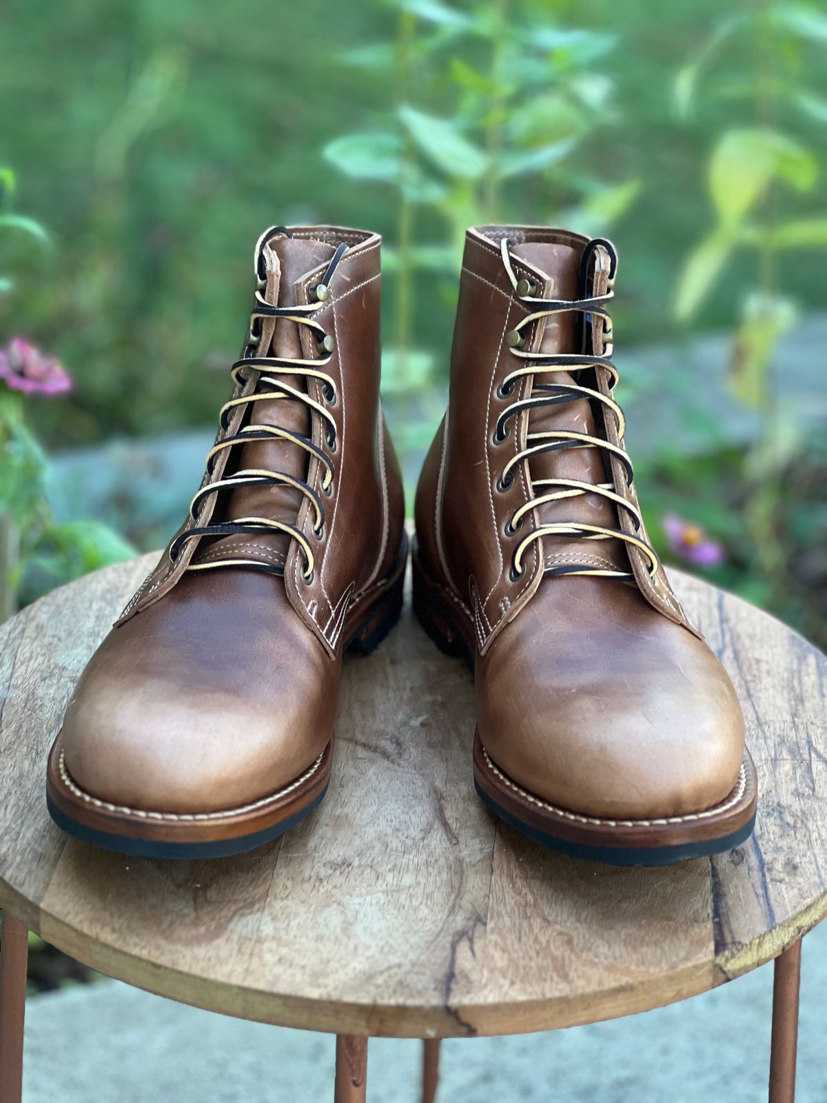 Photo by dandandan on October 4, 2025 of the Truman Plain Toe Boot in Sesame Doubleshot.