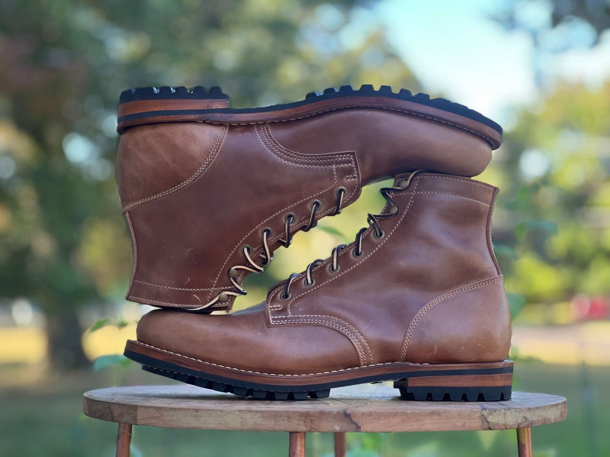 Photo by dandandan on October 4, 2025 of the Truman Plain Toe Boot in Sesame Doubleshot.