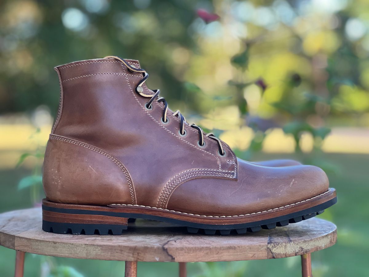 Photo by dandandan on October 4, 2025 of the Truman Plain Toe Boot in Sesame Doubleshot.