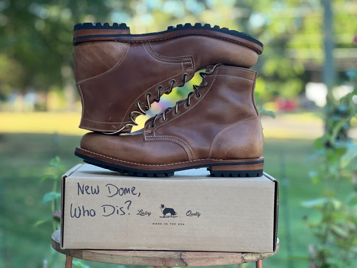 Photo by dandandan on October 4, 2025 of the Truman Plain Toe Boot in Sesame Doubleshot.