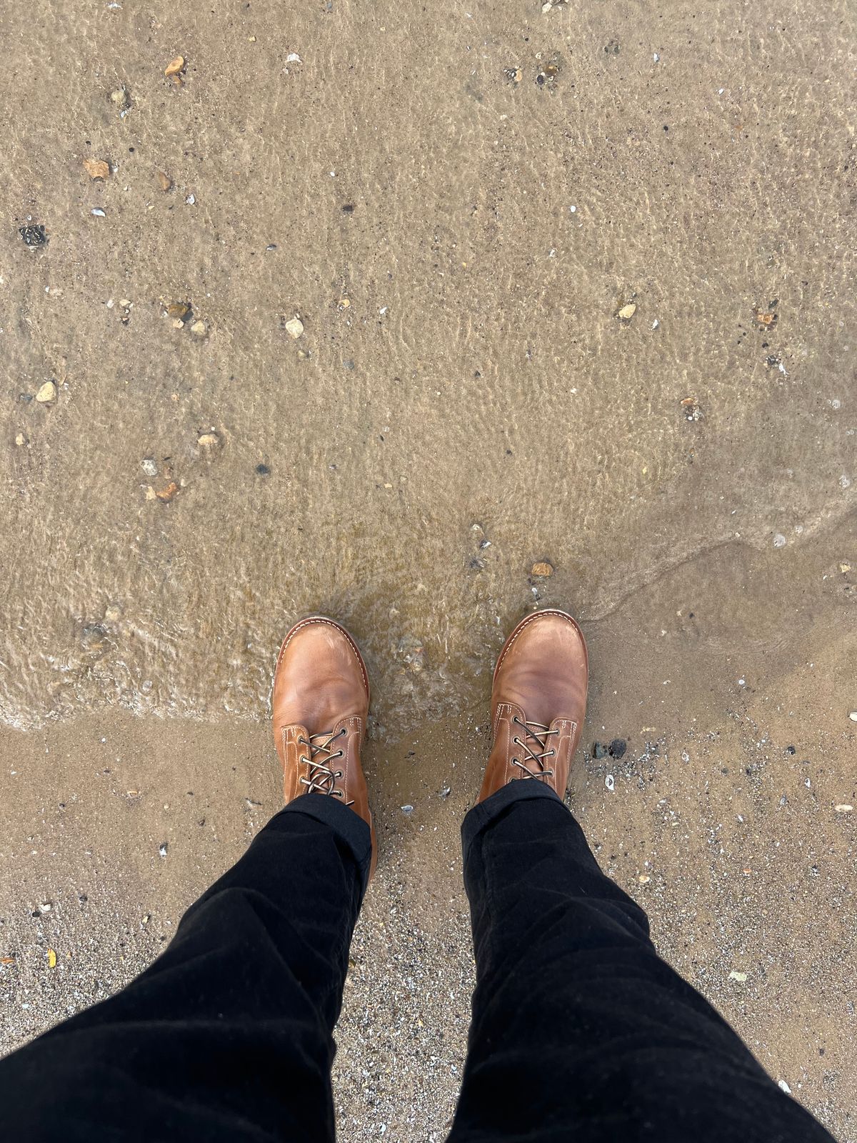 Photo by dandandan on October 17, 2025 of the Truman Plain Toe Boot in Sesame Doubleshot.