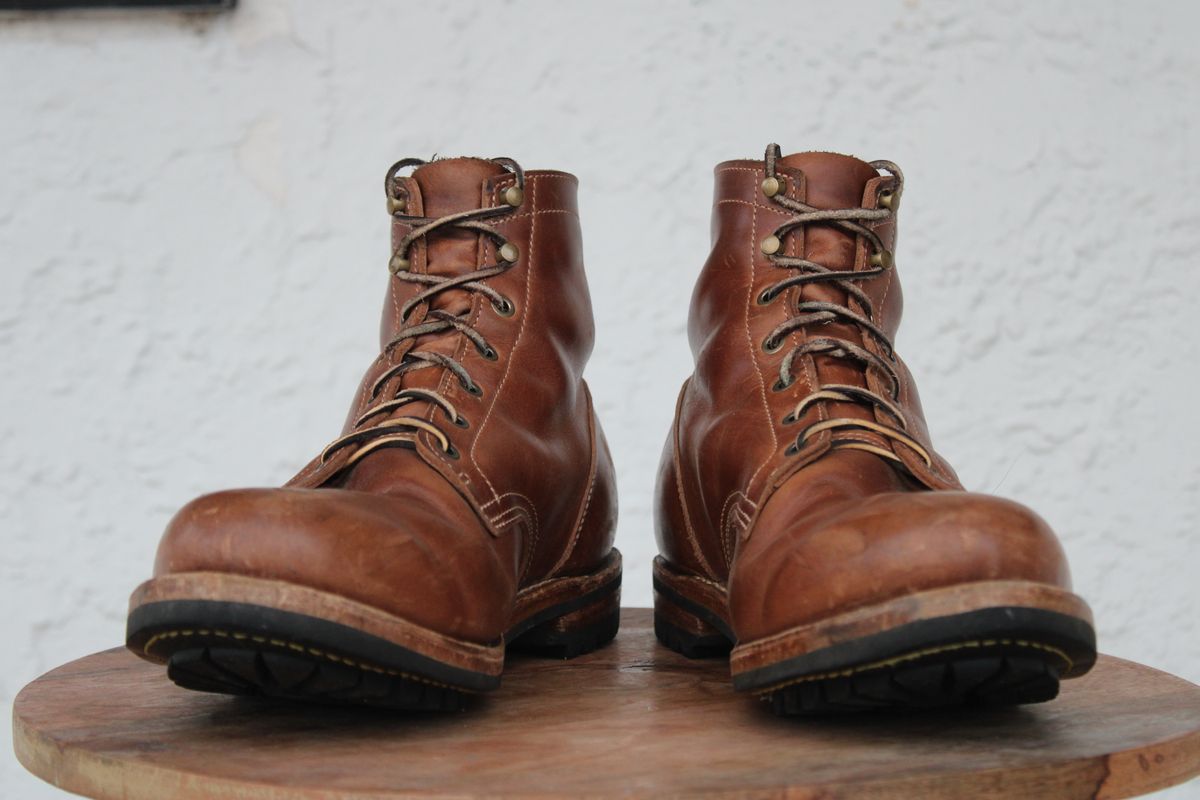 Photo by dandandan on January 3, 2026 of the Truman Plain Toe Boot in Sesame Doubleshot.