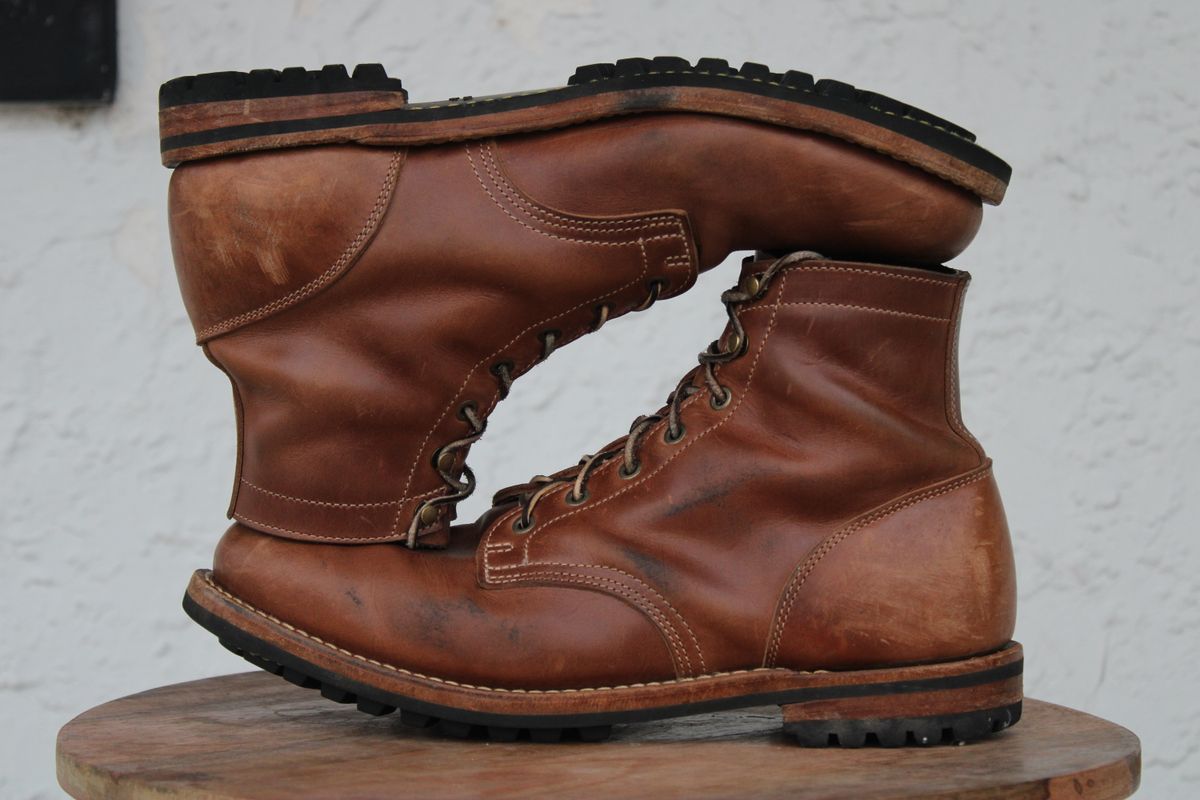 Photo by dandandan on January 3, 2026 of the Truman Plain Toe Boot in Sesame Doubleshot.