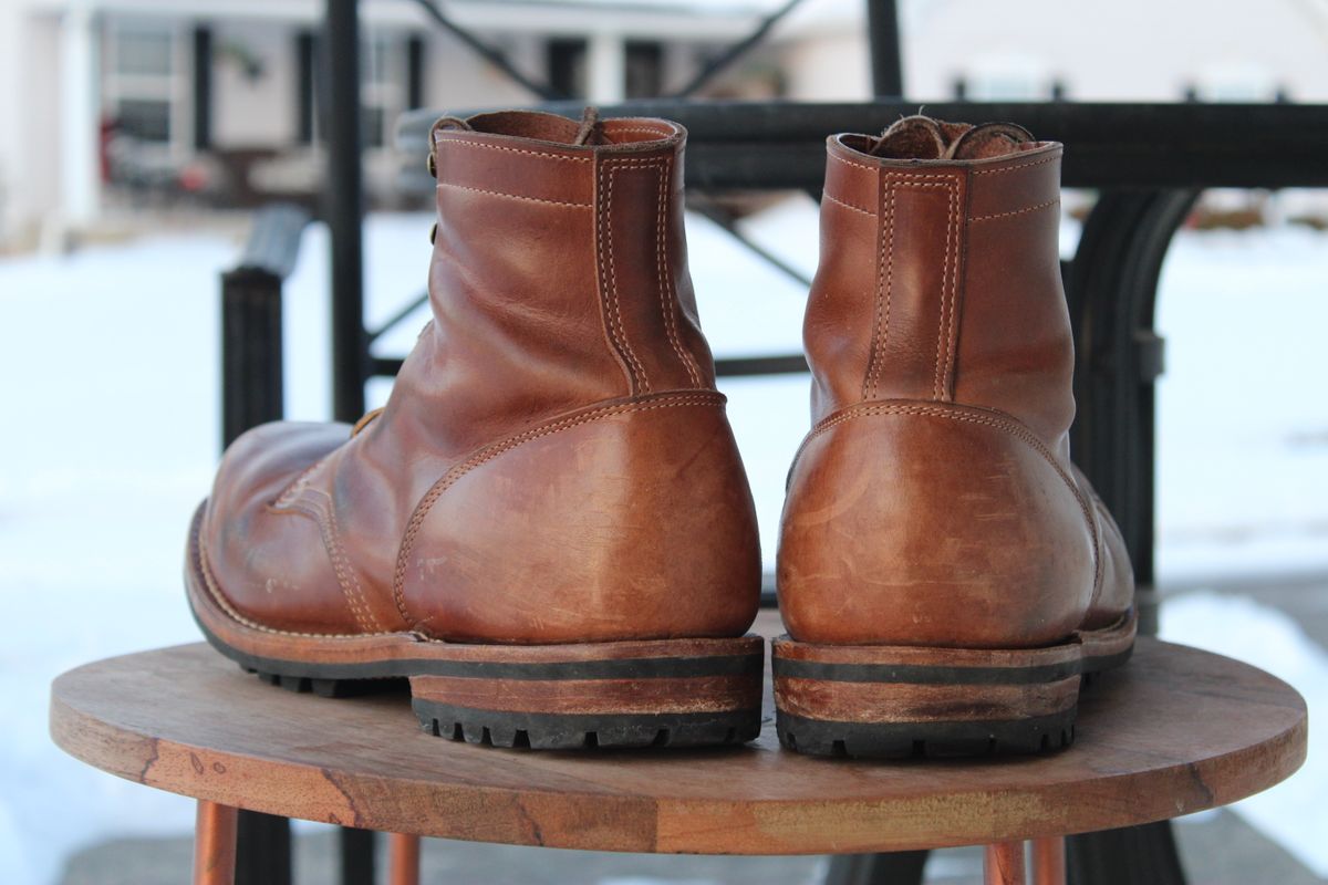 Photo by dandandan on February 1, 2026 of the Truman Plain Toe Boot in Sesame Doubleshot.