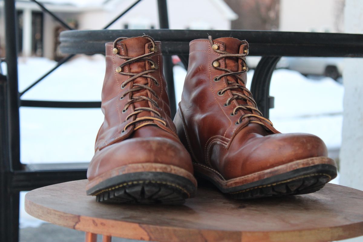 Photo by dandandan on February 1, 2026 of the Truman Plain Toe Boot in Sesame Doubleshot.