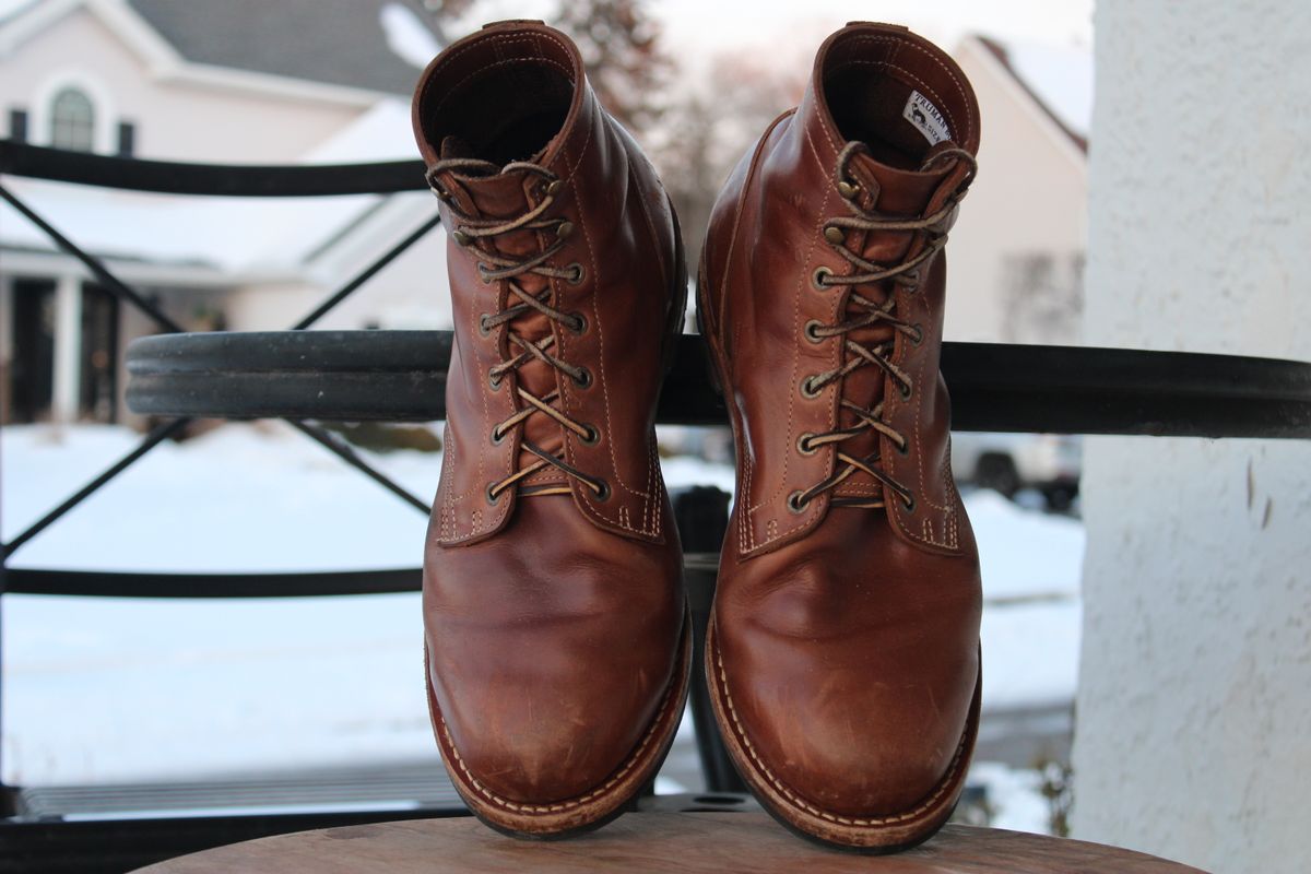 Photo by dandandan on February 1, 2026 of the Truman Plain Toe Boot in Sesame Doubleshot.