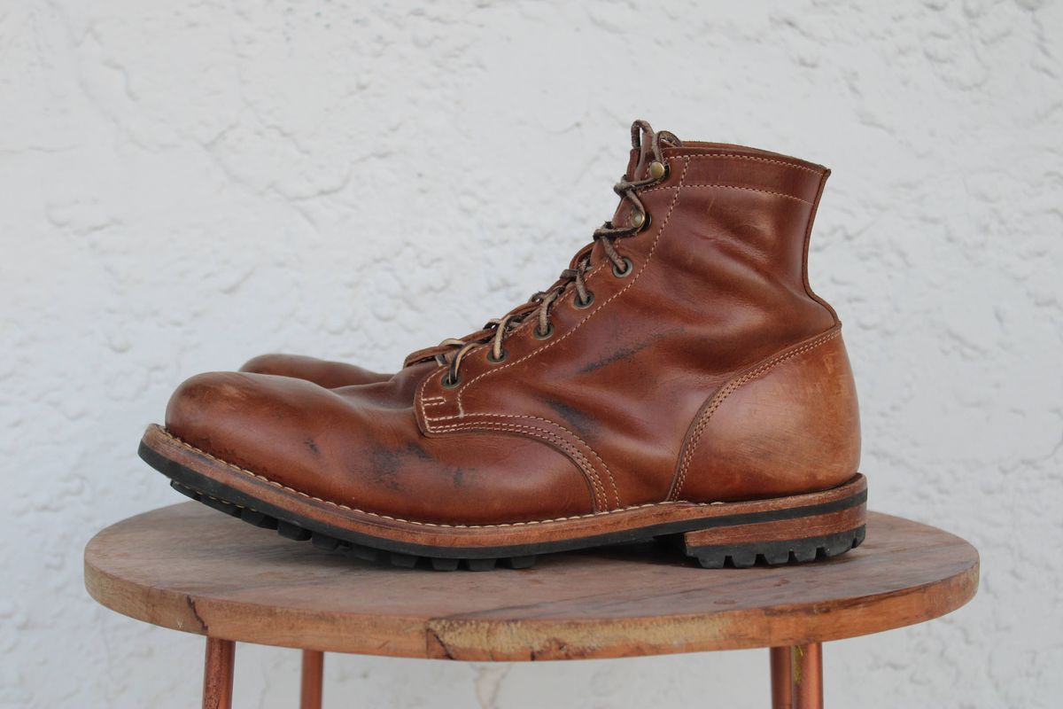 Photo by dandandan on March 1, 2026 of the Truman Plain Toe Boot in Sesame Doubleshot.