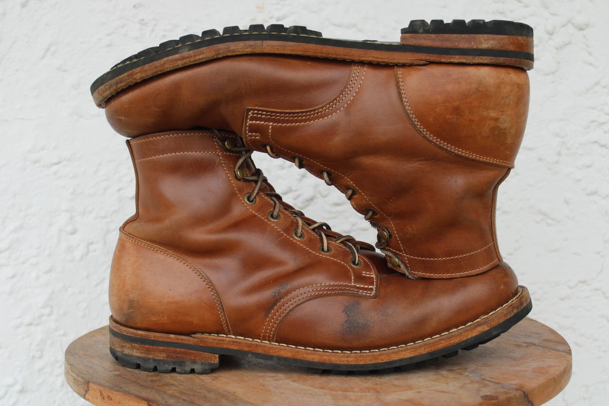 Photo by dandandan on April 5, 2026 of the Truman Plain Toe Boot in Sesame Doubleshot.