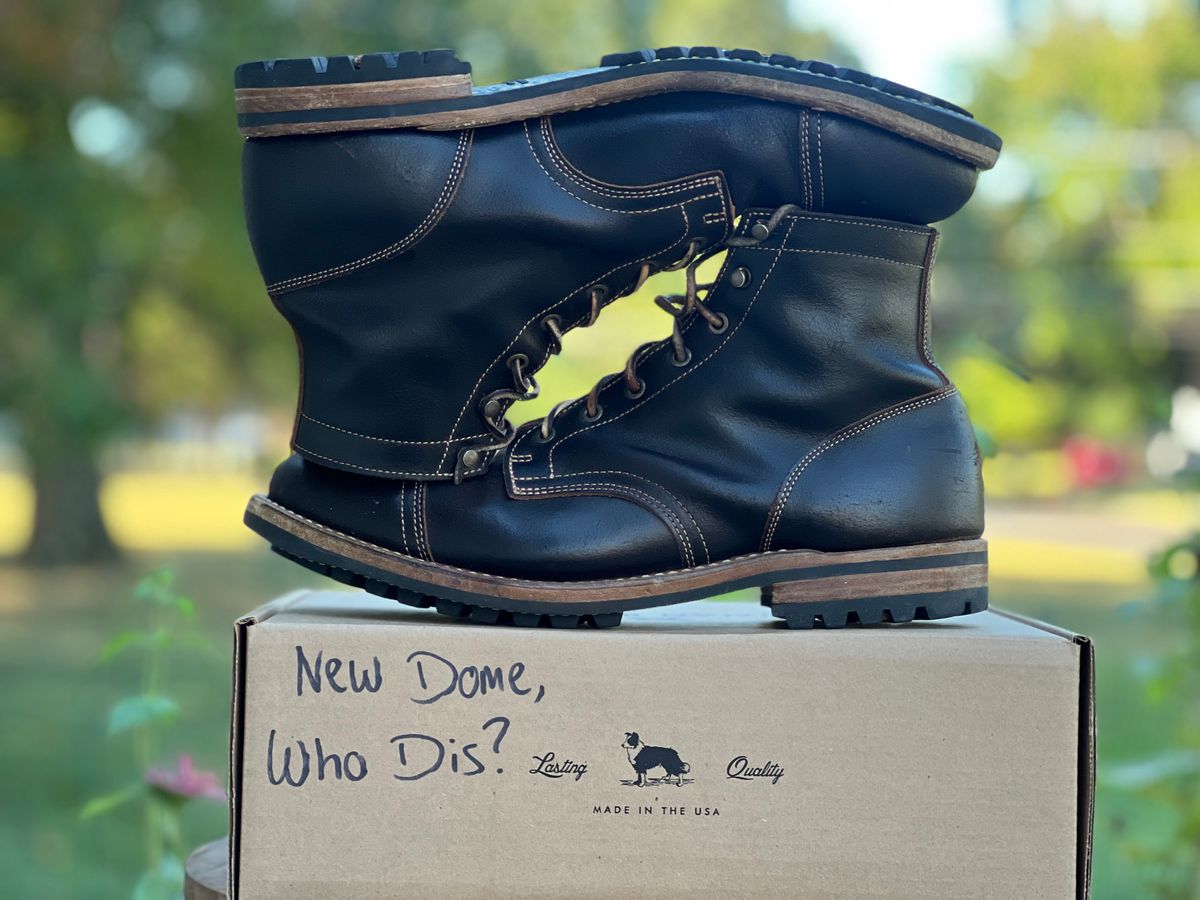 Photo by dandandan on October 4, 2025 of the Truman Cap Toe Boot in Horween Java Waxed Flesh.