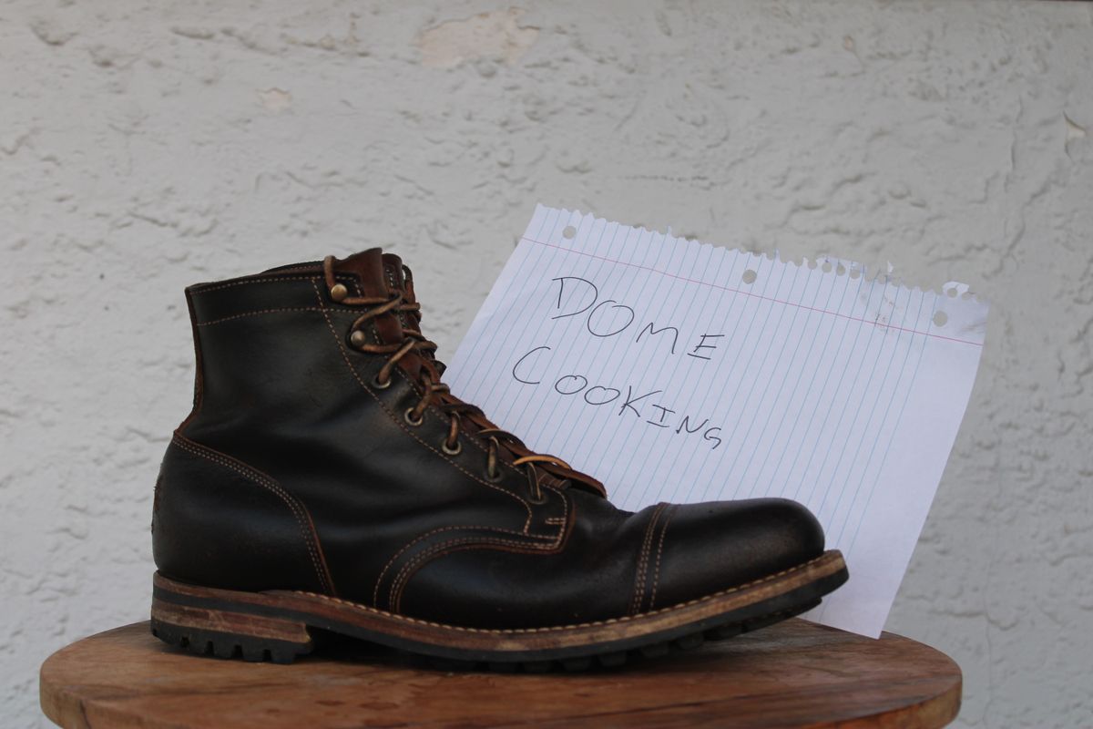 Photo by dandandan on November 2, 2025 of the Truman Cap Toe Boot in Horween Java Waxed Flesh.