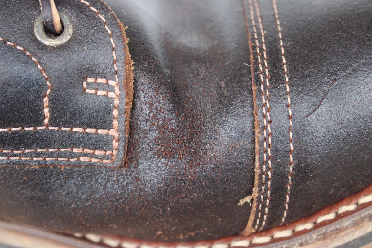 Photo by dandandan on November 30, 2025 of the Truman Cap Toe Boot in Horween Java Waxed Flesh.