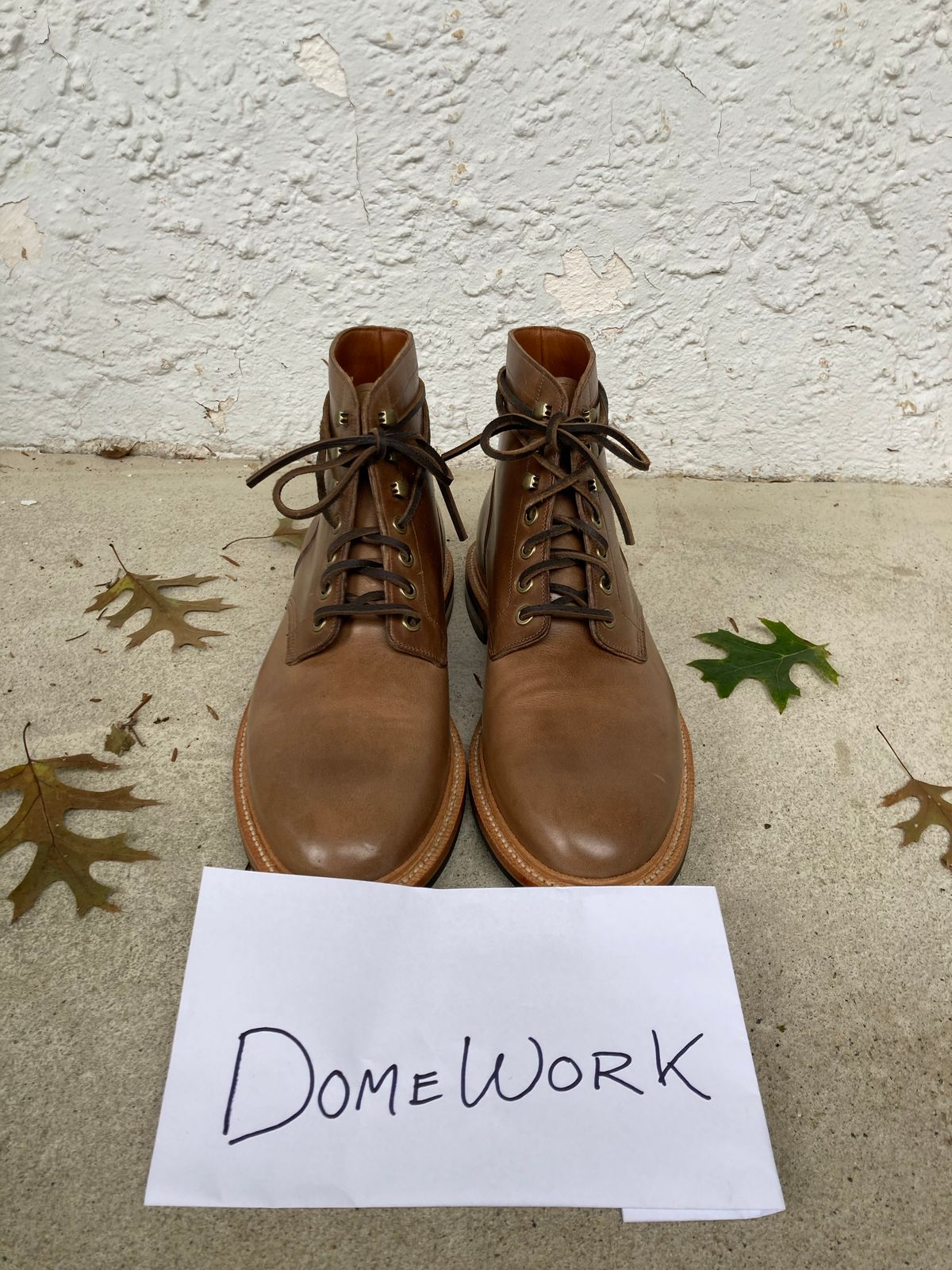 Photo by dandandan on October 1, 2022 of the Grant Stone Diesel Boot in Horween Dune Chromexcel.