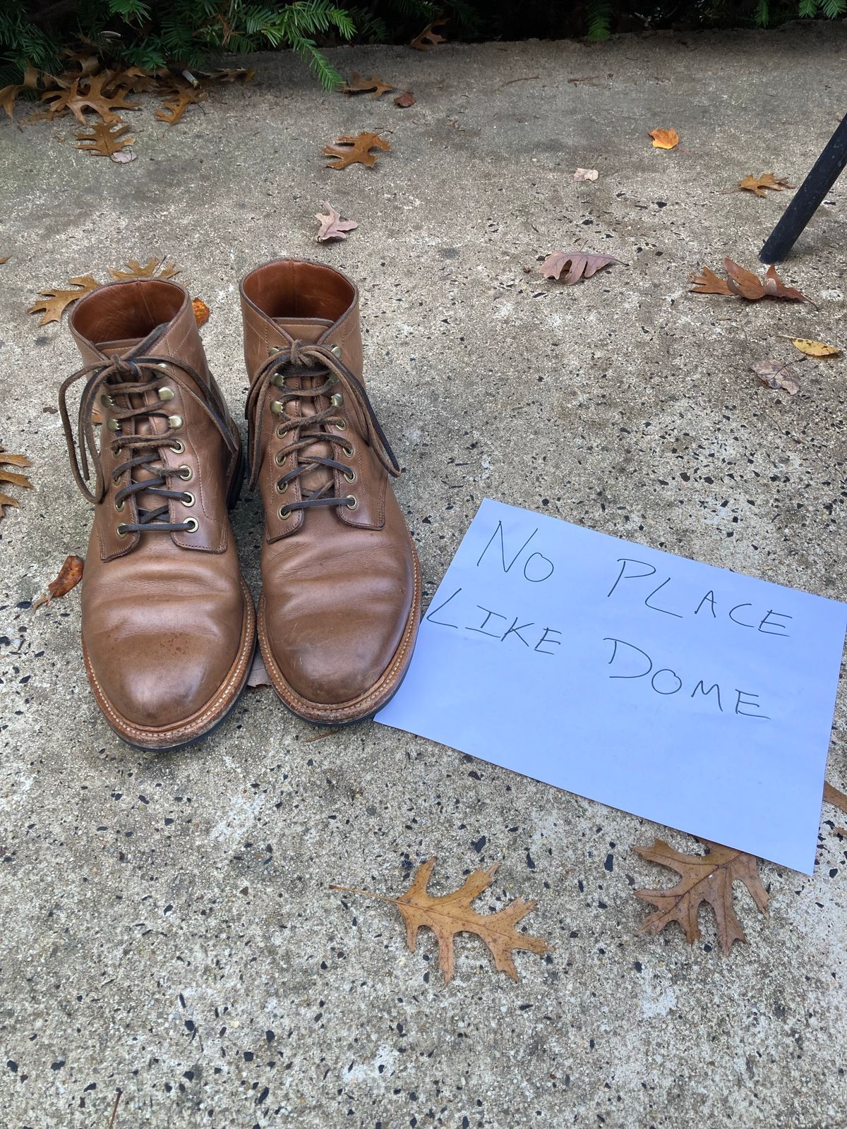 Photo by dandandan on November 5, 2022 of the Grant Stone Diesel Boot in Horween Dune Chromexcel.