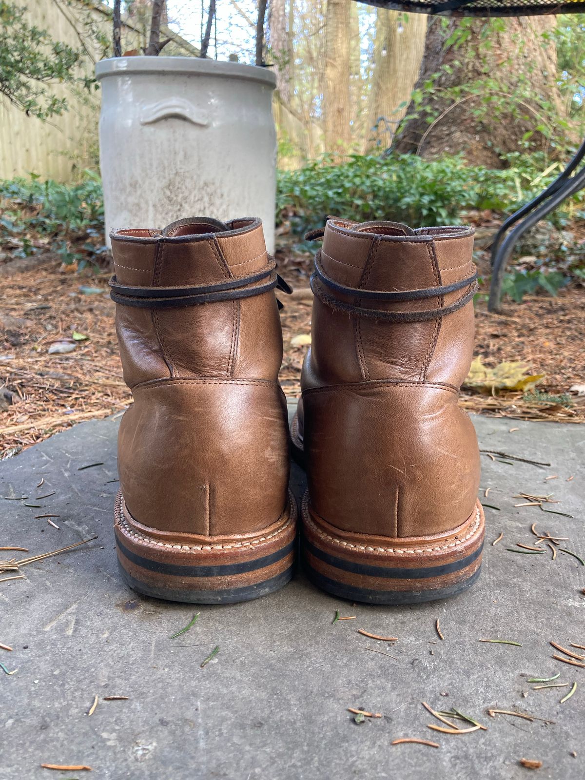 Photo by dandandan on December 4, 2022 of the Grant Stone Diesel Boot in Horween Dune Chromexcel.