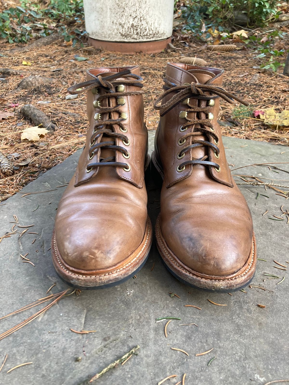 Photo by dandandan on December 4, 2022 of the Grant Stone Diesel Boot in Horween Dune Chromexcel.
