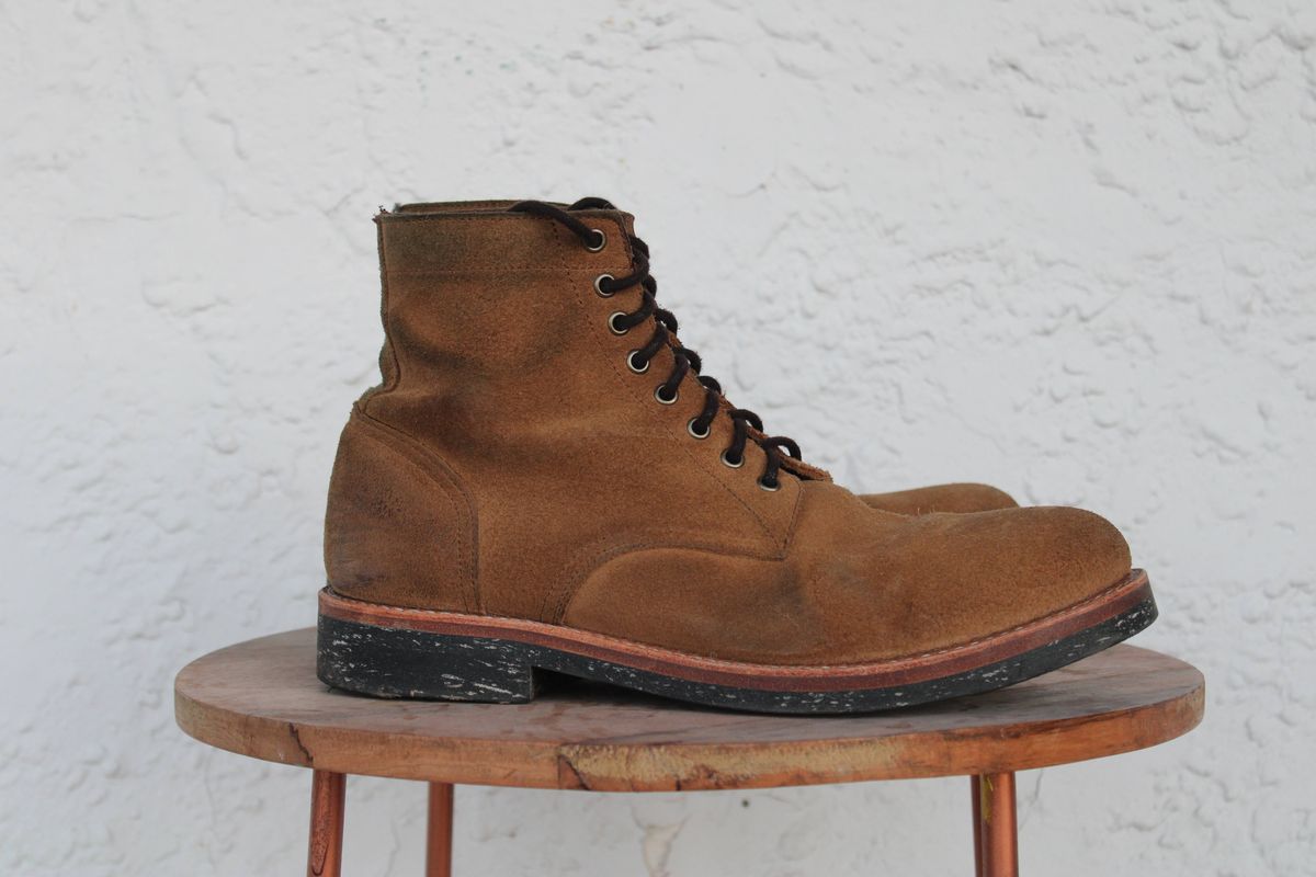 Photo by dandandan on March 1, 2026 of the Oak Street Bootmakers Trench Boot in Horween Natural Chromexcel Roughout.