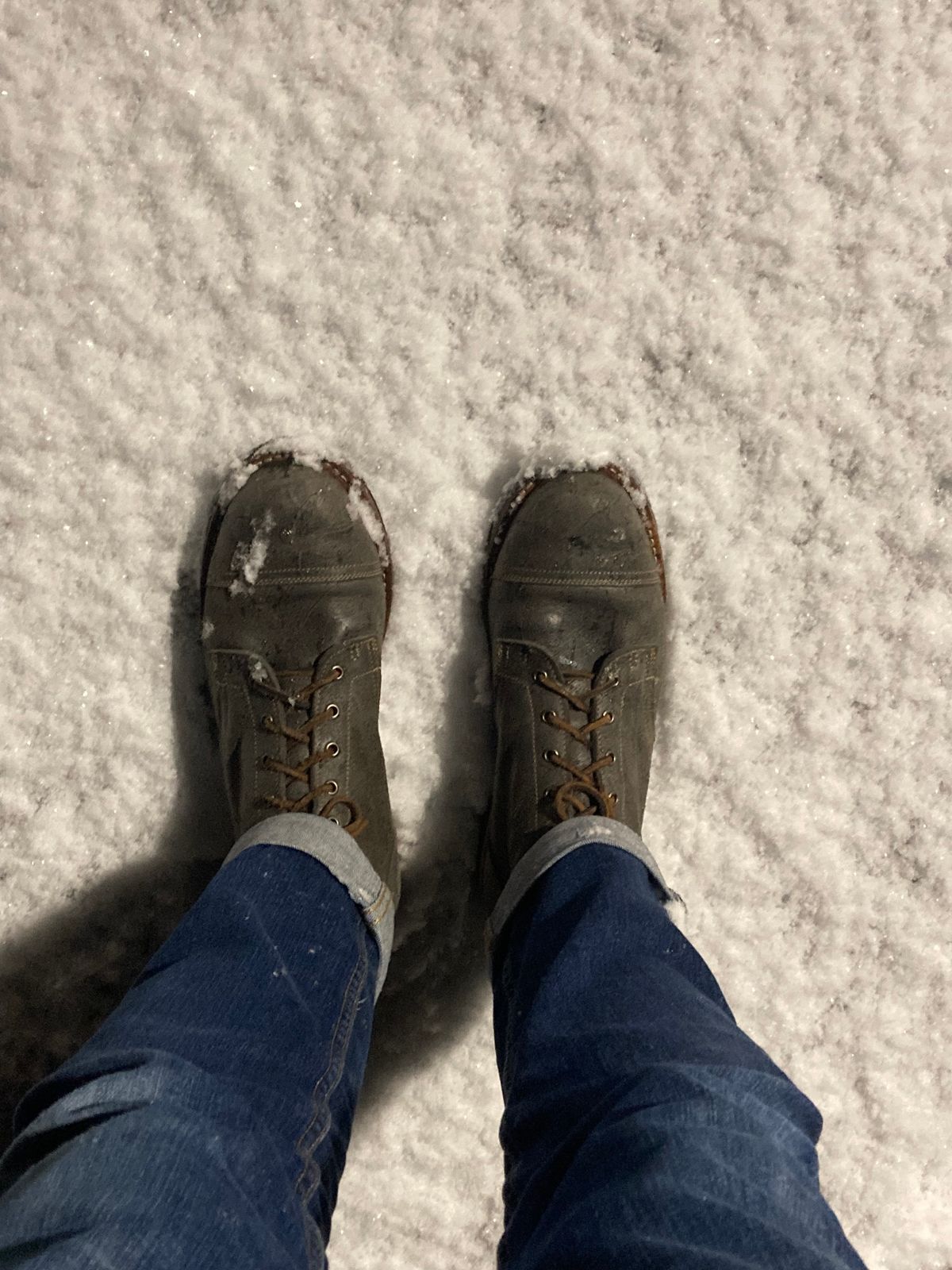 Photo by dandandan on December 21, 2024 of the Truman Cap Toe Boot in C. F. Stead Smokey Gray Waxy Mohawk.