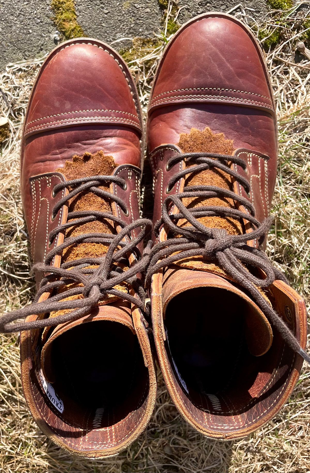 Photo by nomoresayswife on March 2, 2025 of the Truman Cap Toe Boot in Gallun leathers Cognac Horse Rump.