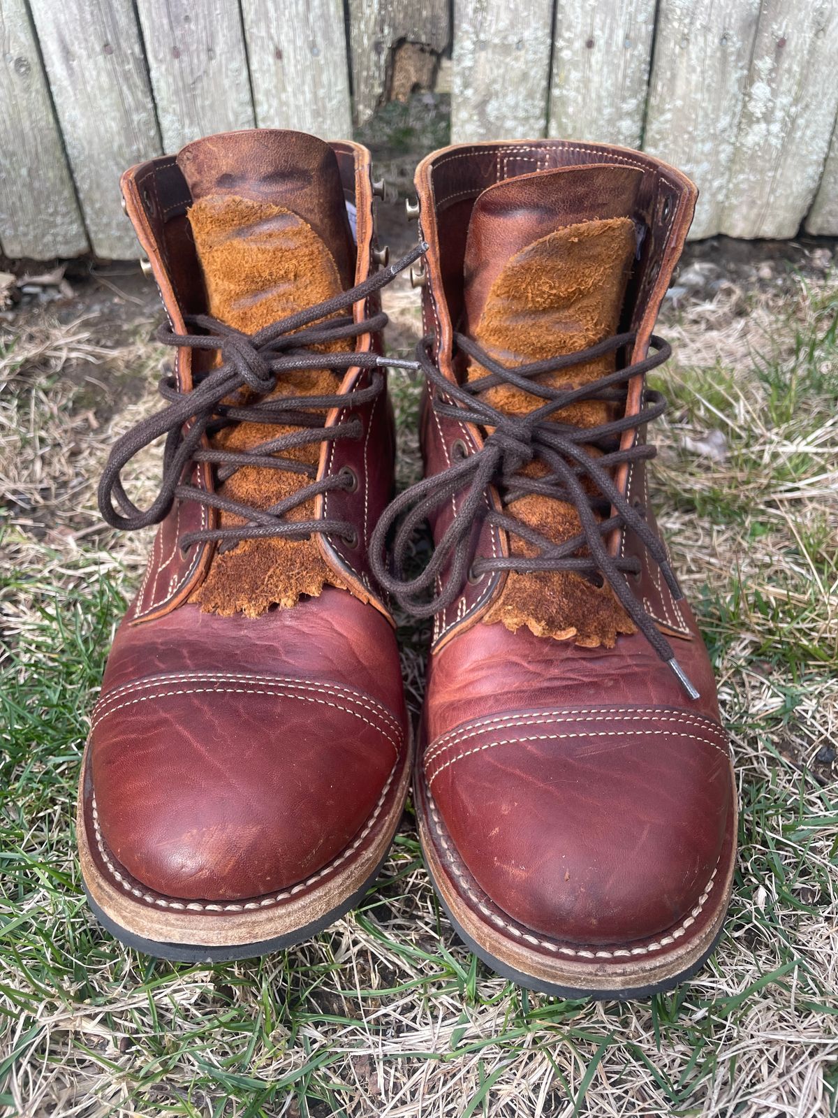 Photo by nomoresayswife on April 2, 2025 of the Truman Cap Toe Boot in Gallun leathers Cognac Horse Rump.