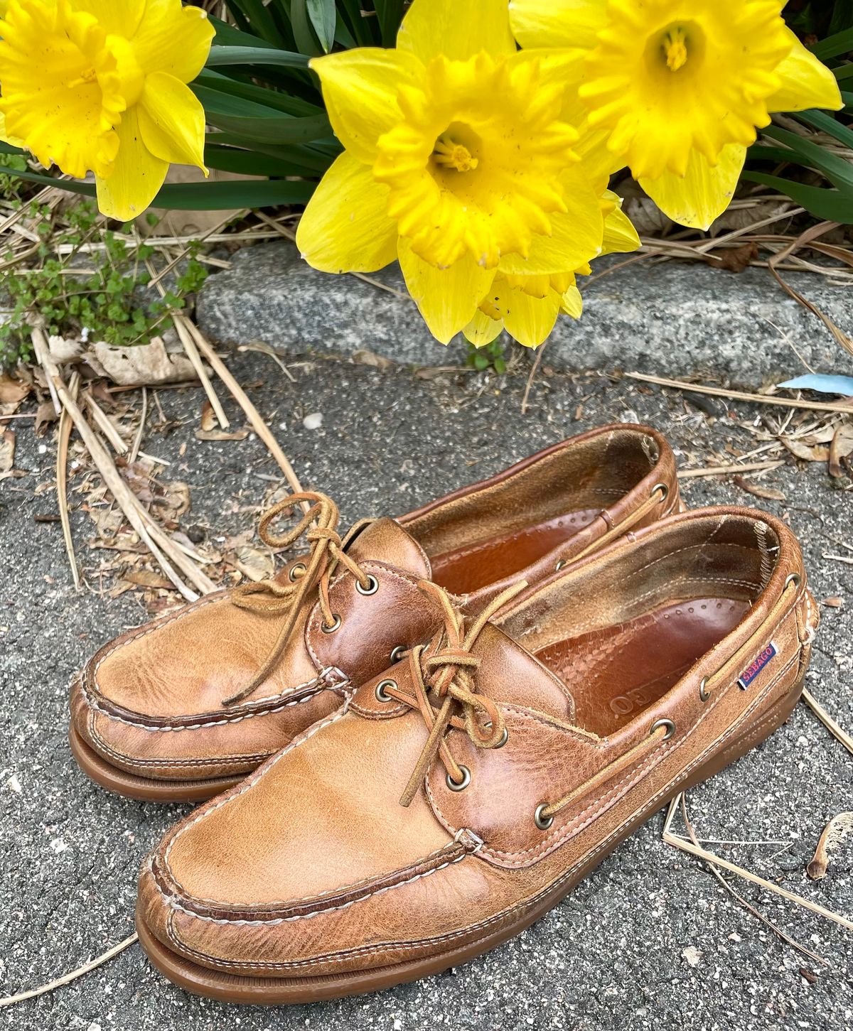 Photo by nomoresayswife on April 1, 2024 of the Sebago Schooner in Brown Tan Crazy Horse.