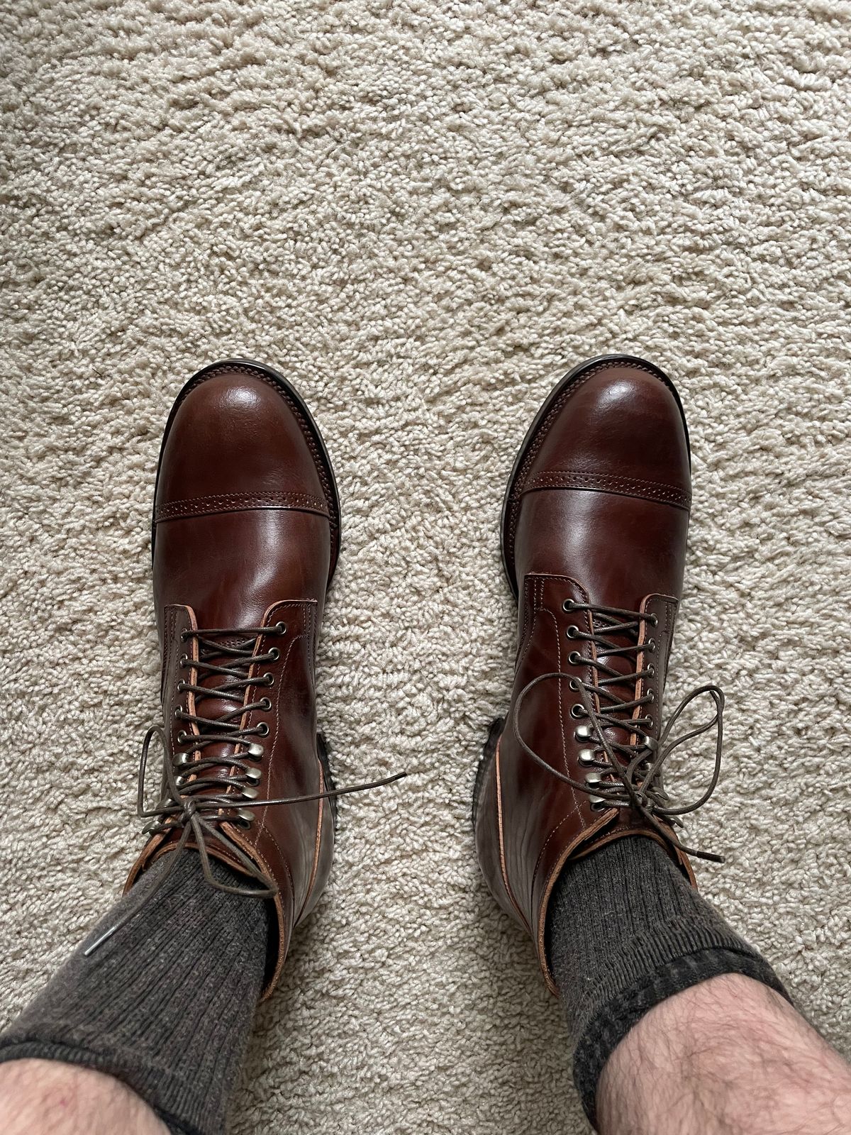 Photo by nomoresayswife on December 10, 2022 of the Viberg Service Boot BCT in Maryam Brown Horsebutt.