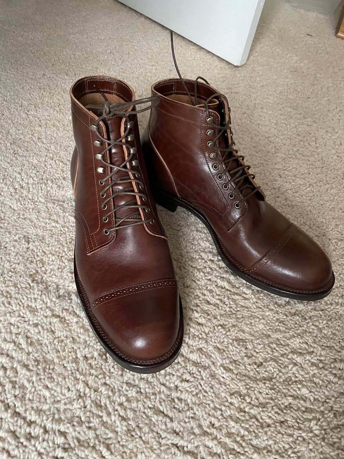 Photo by nomoresayswife on December 10, 2022 of the Viberg Service Boot BCT in Maryam Brown Horsebutt.