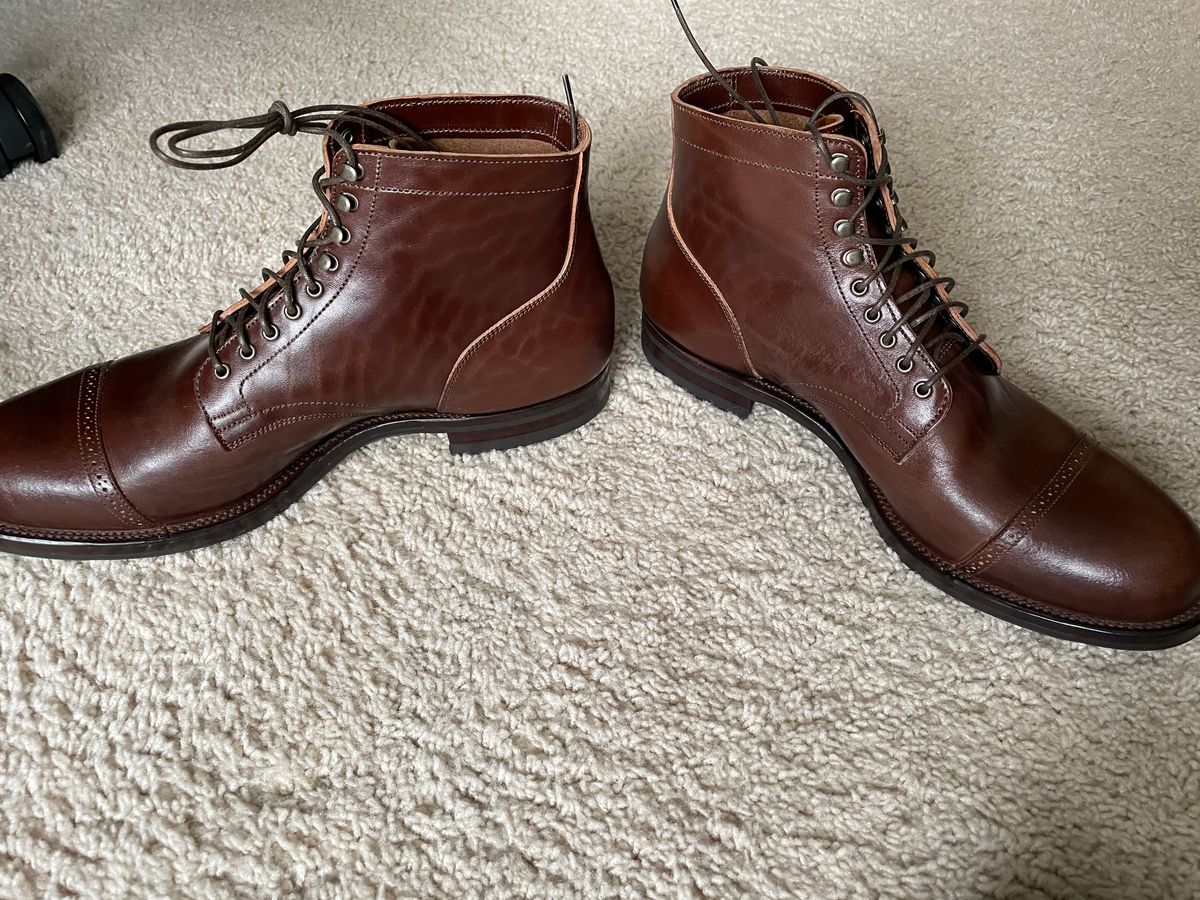 Photo by nomoresayswife on December 10, 2022 of the Viberg Service Boot BCT in Maryam Brown Horsebutt.