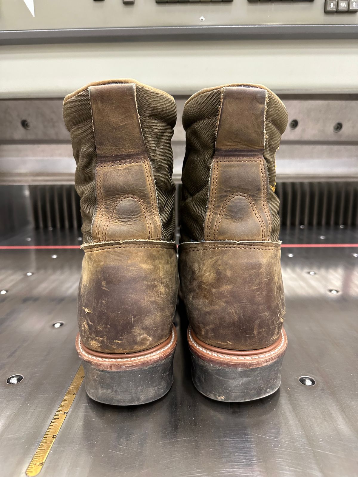 Photo by FtValloniaStreaker on January 4, 2024 of the Hall's Lace-To-Toe Lineman Boot in Brown Crazy Horse Oiled Leather.
