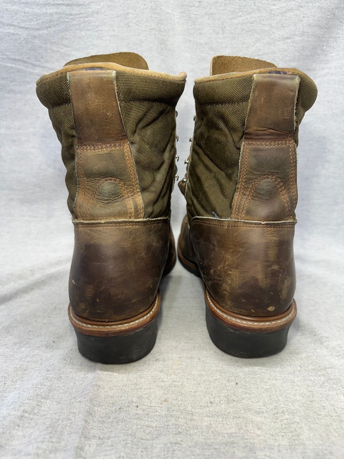 Photo by FtValloniaStreaker on April 3, 2024 of the Hall's Lace-To-Toe Lineman Boot in Brown Crazy Horse Oiled Leather.
