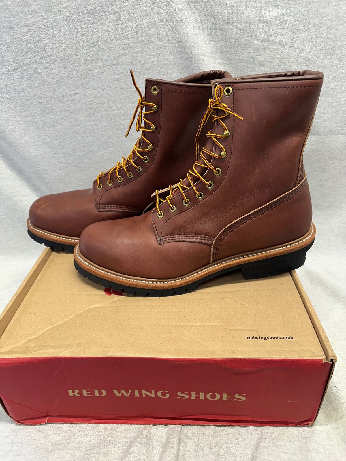 Photo by FtValloniaStreaker on October 5, 2025 of the Red Wing Logger in S.B. Foot Oro-Harness.