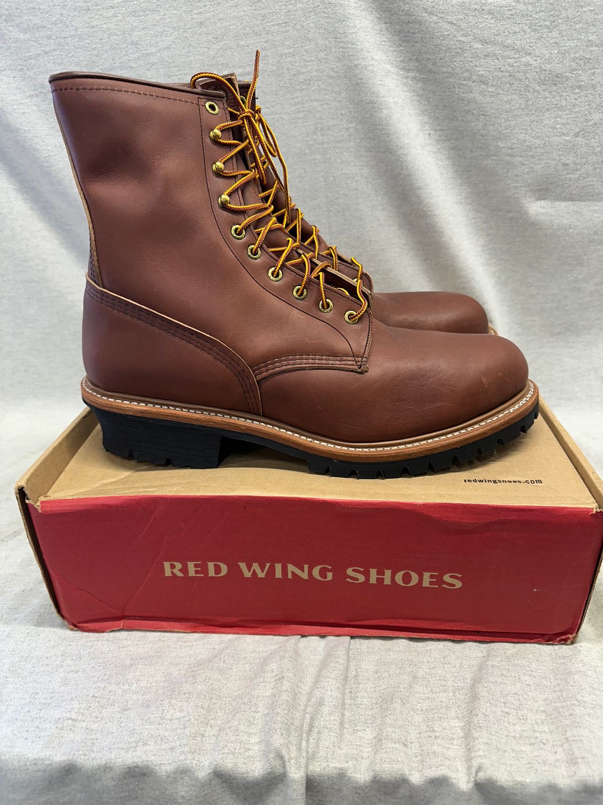 Photo by FtValloniaStreaker on October 5, 2025 of the Red Wing Logger in S.B. Foot Oro-Harness.