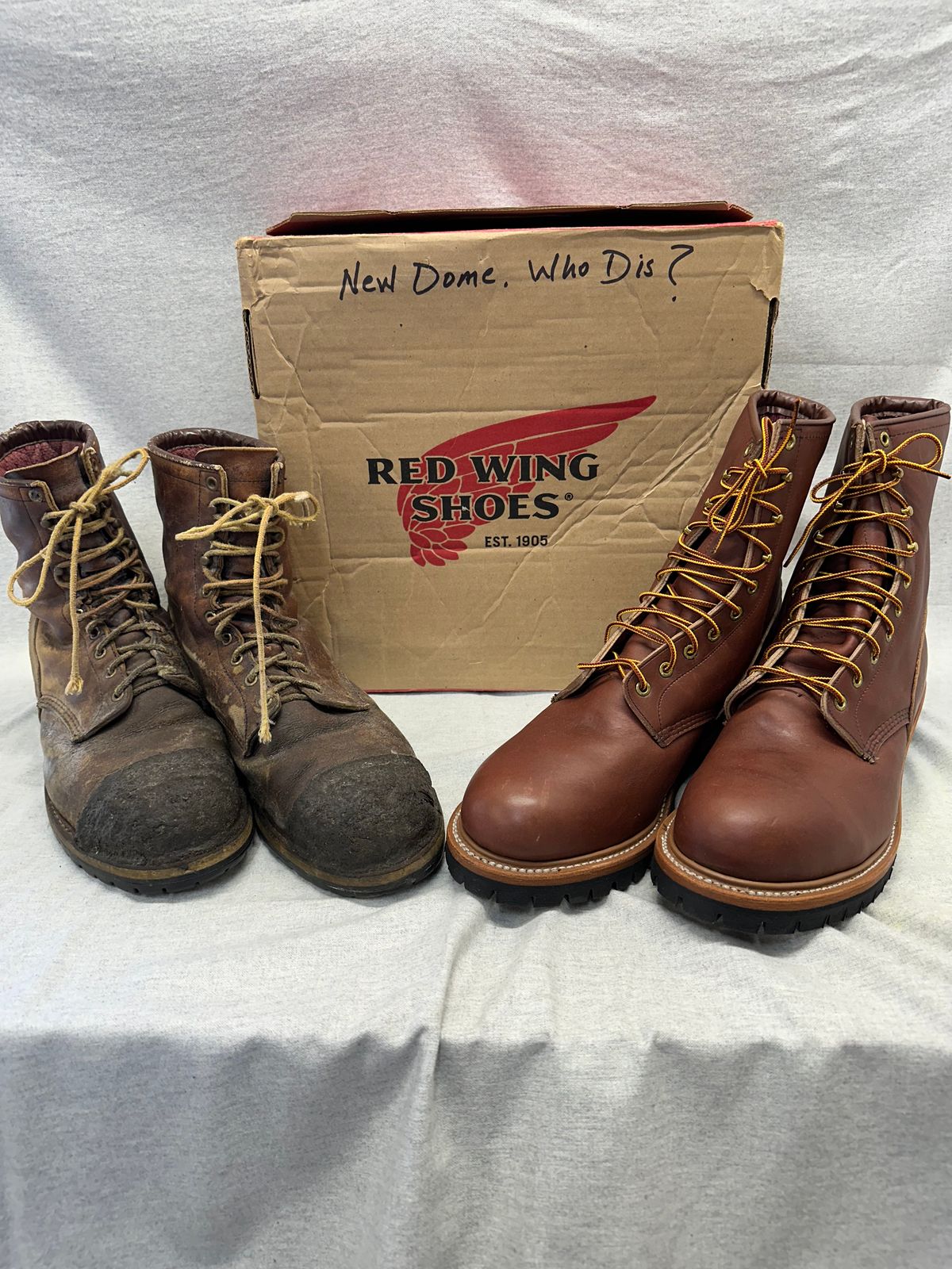 Photo by FtValloniaStreaker on October 5, 2025 of the Red Wing Logger in S.B. Foot Oro-Harness.