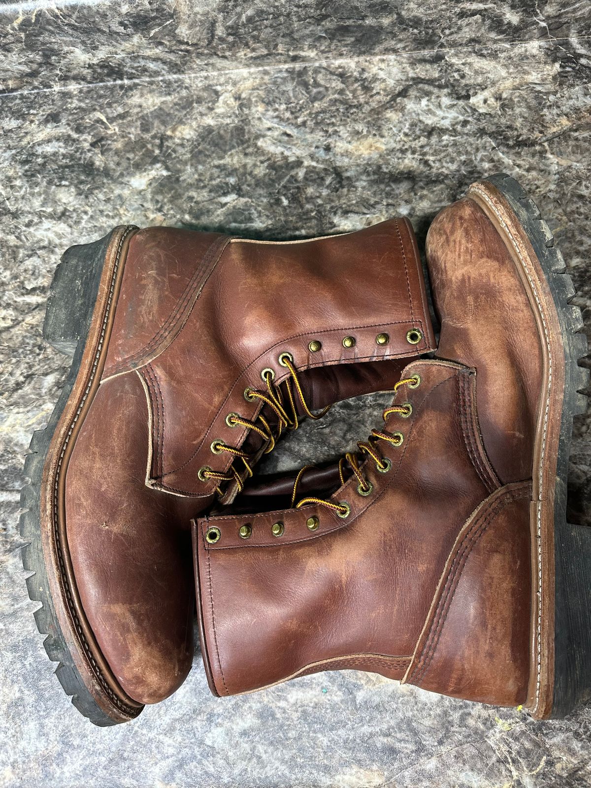 Photo by FtValloniaStreaker on November 6, 2025 of the Red Wing Logger in S.B. Foot Oro-Harness.